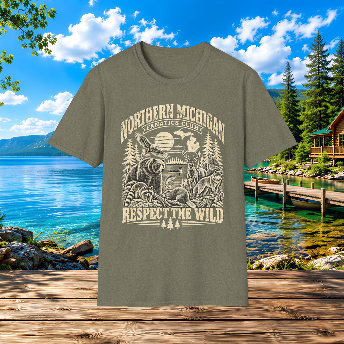 Northern Michigan Wildlife T-Shirt — 'Respect the Wild' Outdoors Tee