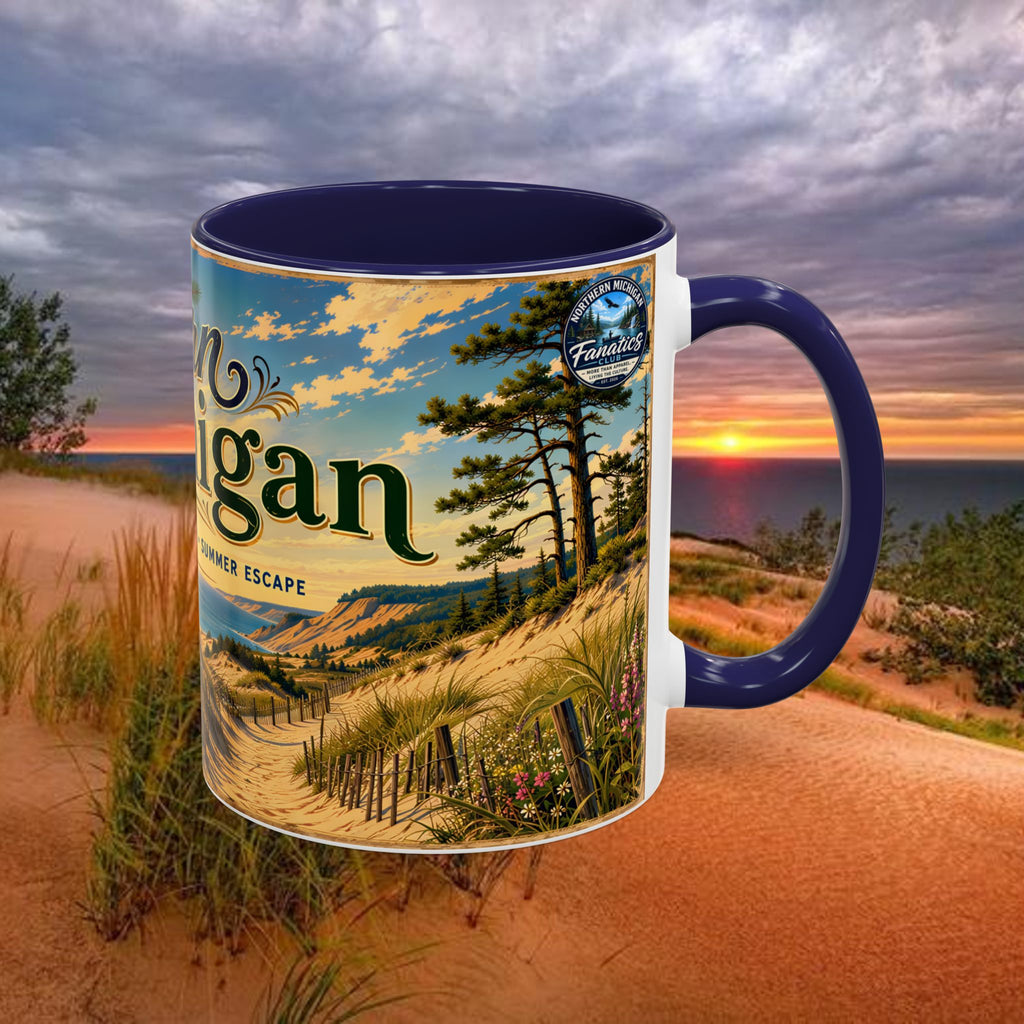 Northern Michigan Coffee Mug — Scenic Dunes Sunset Accent Mug (11/15oz)