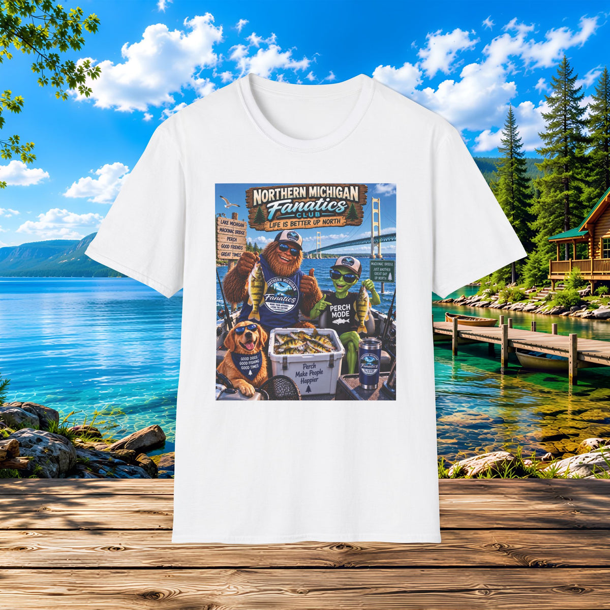 Northern Michigan Bigfoot & Alien Fishing T-Shirt — Lake Life Outdoors Tee