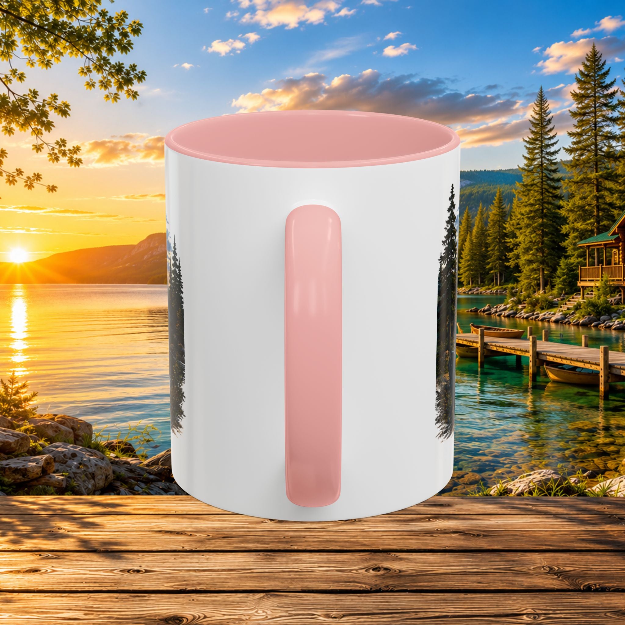 Up North Is My Happy Place Coffee Mug — Northern Michigan Scenic Accent Mug (11/15oz)