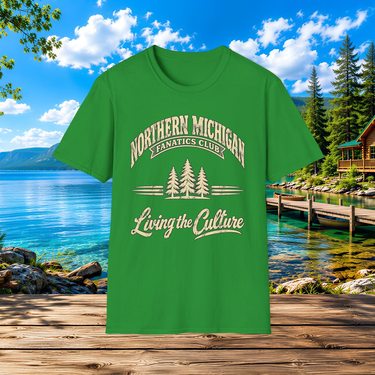 Northern Michigan Lakeside T-Shirt — Living the Culture Cabin Tee