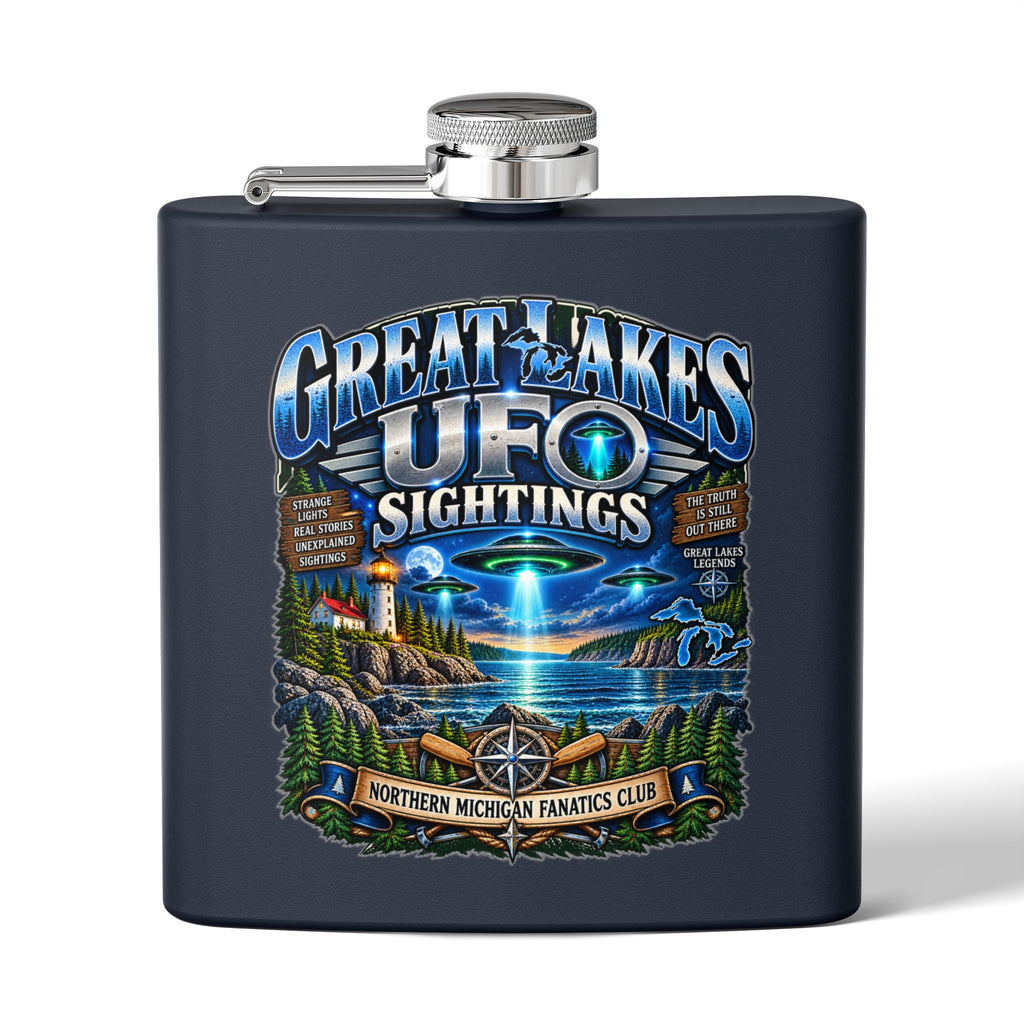 Flask — Great Lakes UFO Sightings 6oz Stainless Steel Hip Flask
