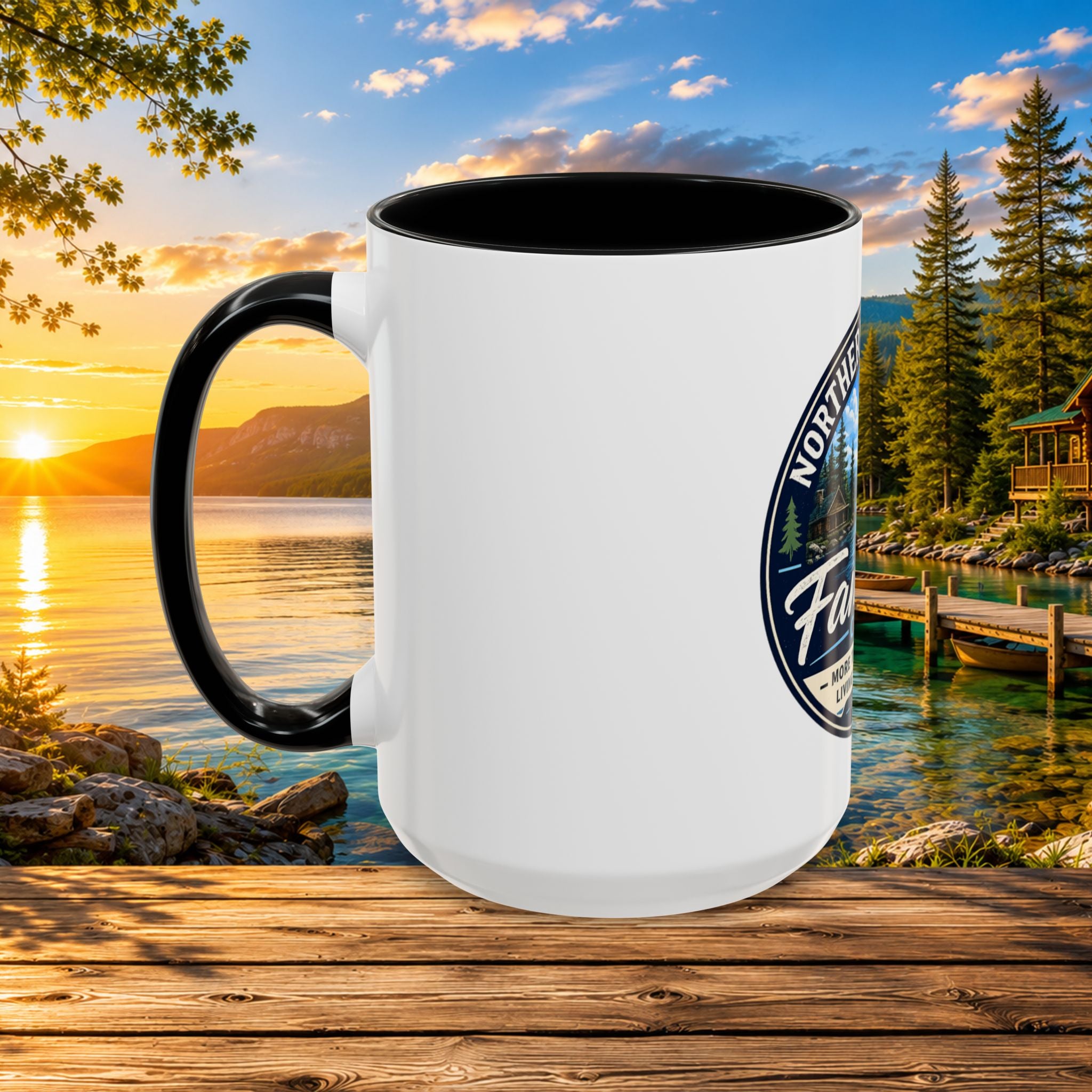 Northern Michigan Fanatics Club Coffee Mug – Scenic Lake Cabin Design (11/15oz)