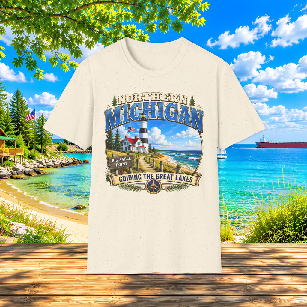 Northern Michigan Lighthouse T-Shirt — Scenic Great Lakes Travel Tee