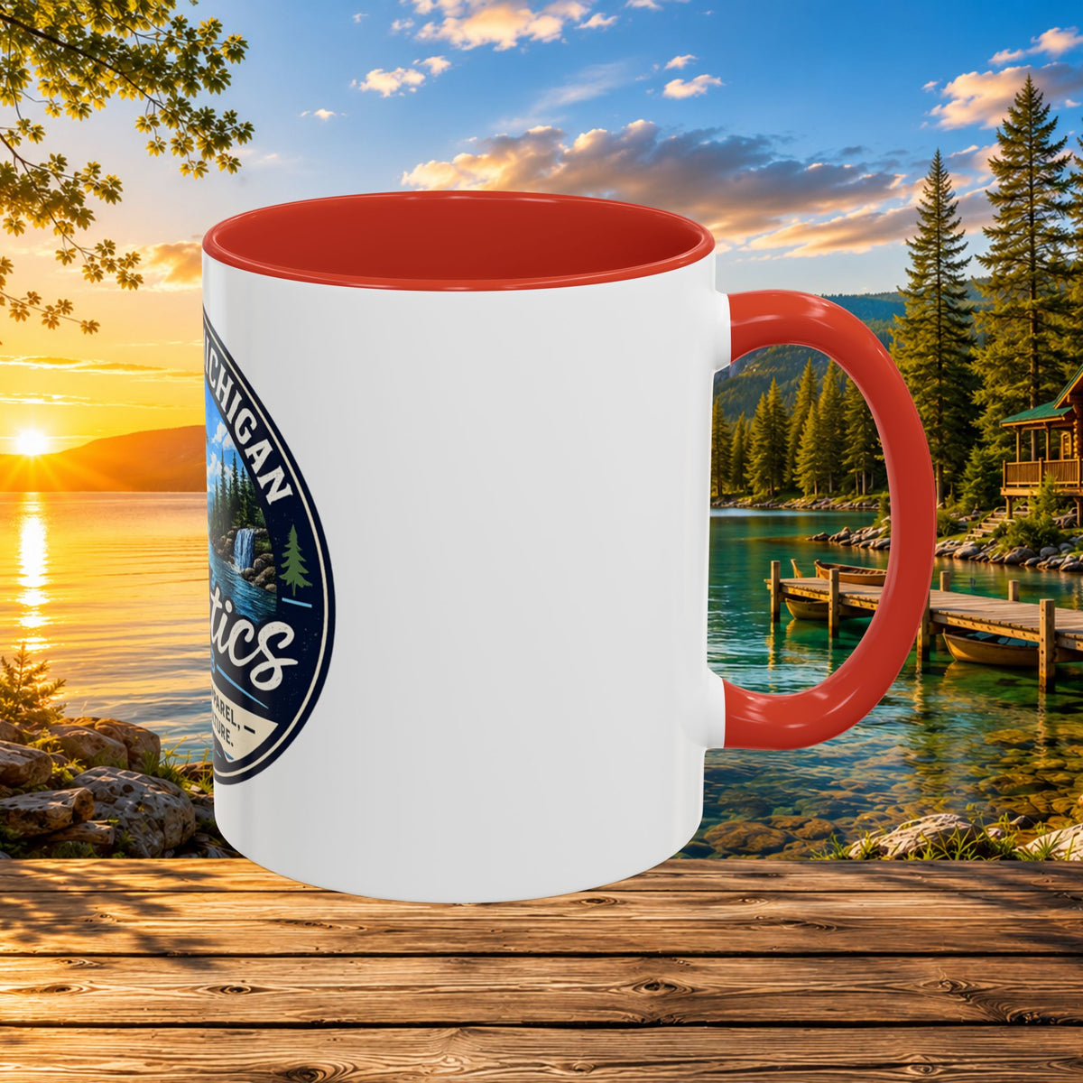 Northern Michigan Fanatics Club Coffee Mug – Scenic Lake Cabin Design (11/15oz)