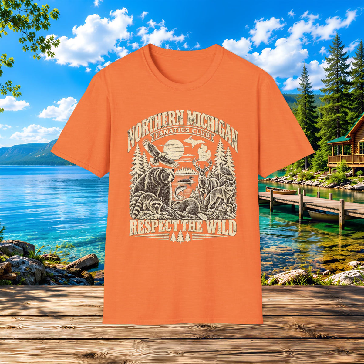 Northern Michigan Wildlife T-Shirt — 'Respect the Wild' Outdoors Tee