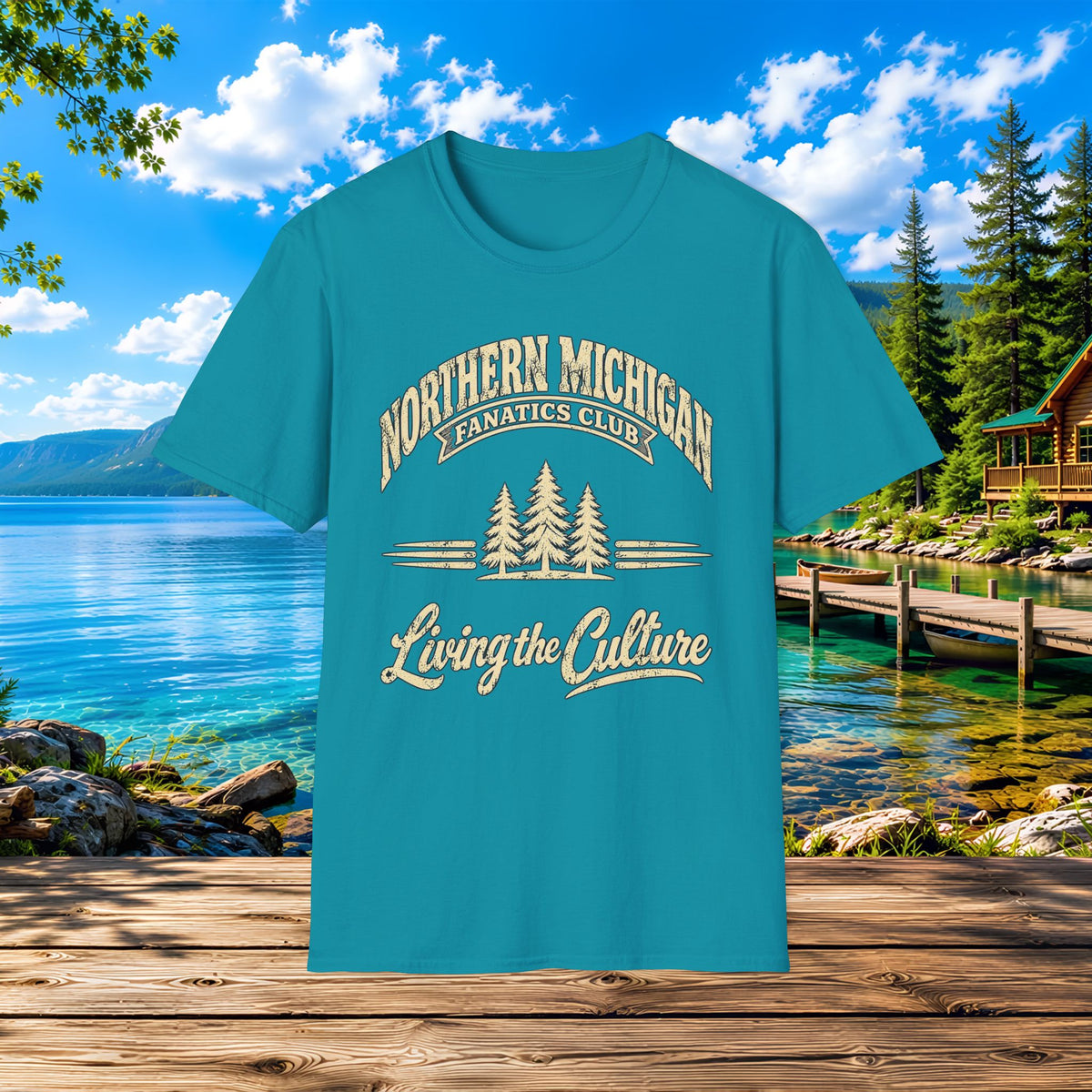 Northern Michigan Lakeside T-Shirt — Living the Culture Cabin Tee