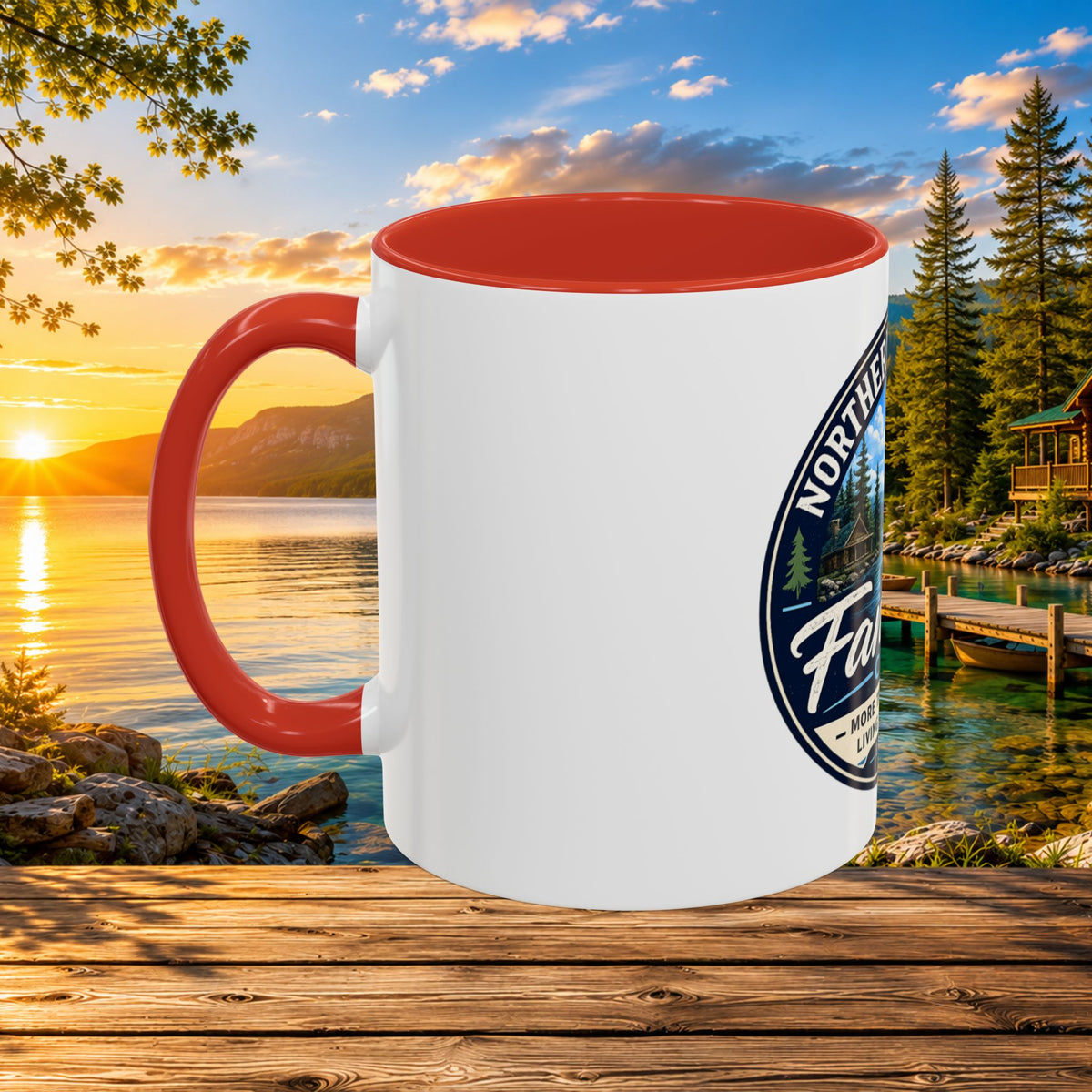Northern Michigan Fanatics Club Coffee Mug – Scenic Lake Cabin Design (11/15oz)