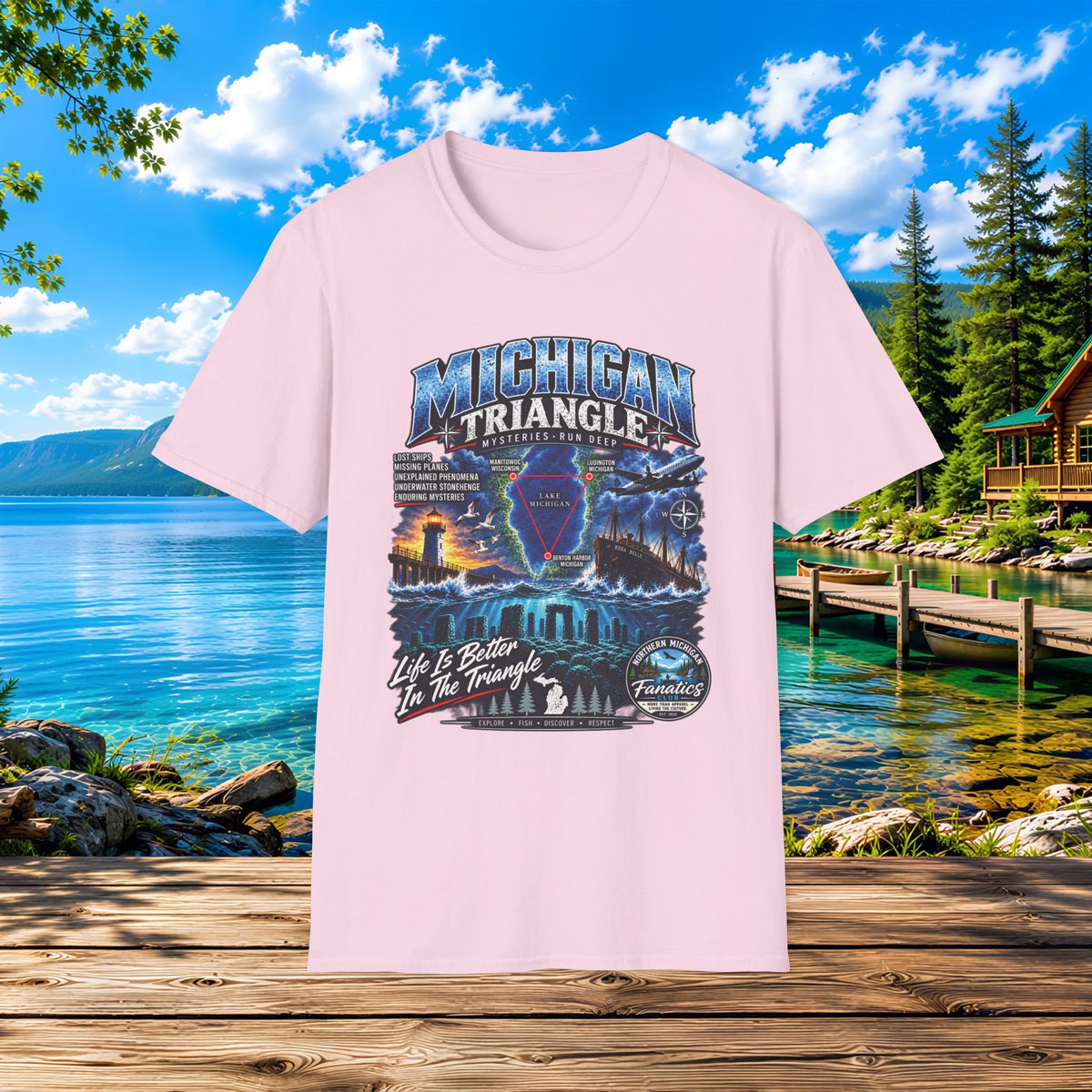 Michigan Triangle Graphic T-Shirt — Lake Life Mystery / 'Life is Better in the Triangle'