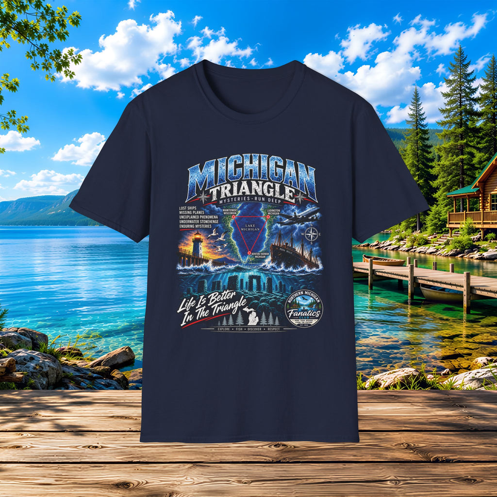 Michigan Triangle Graphic T-Shirt — Lake Life Mystery / 'Life is Better in the Triangle'