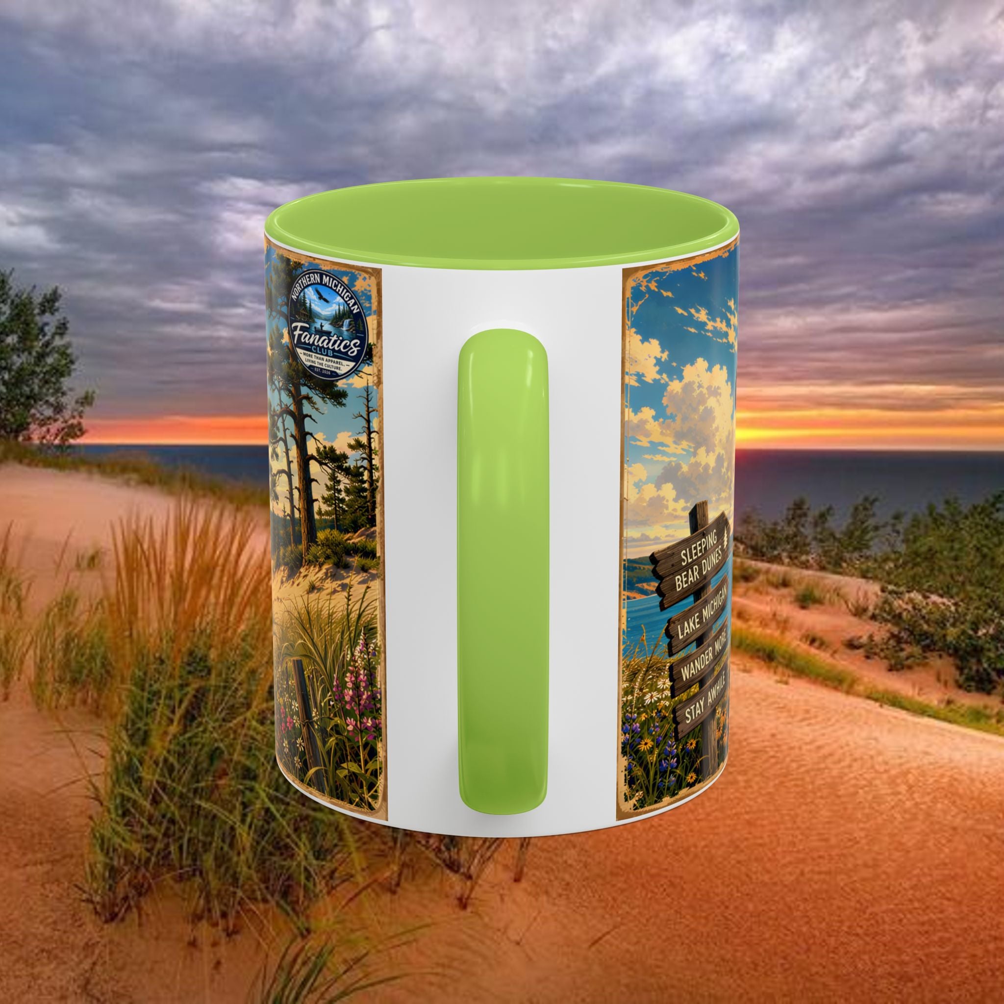 Northern Michigan Coffee Mug — Scenic Dunes Sunset Accent Mug (11/15oz)