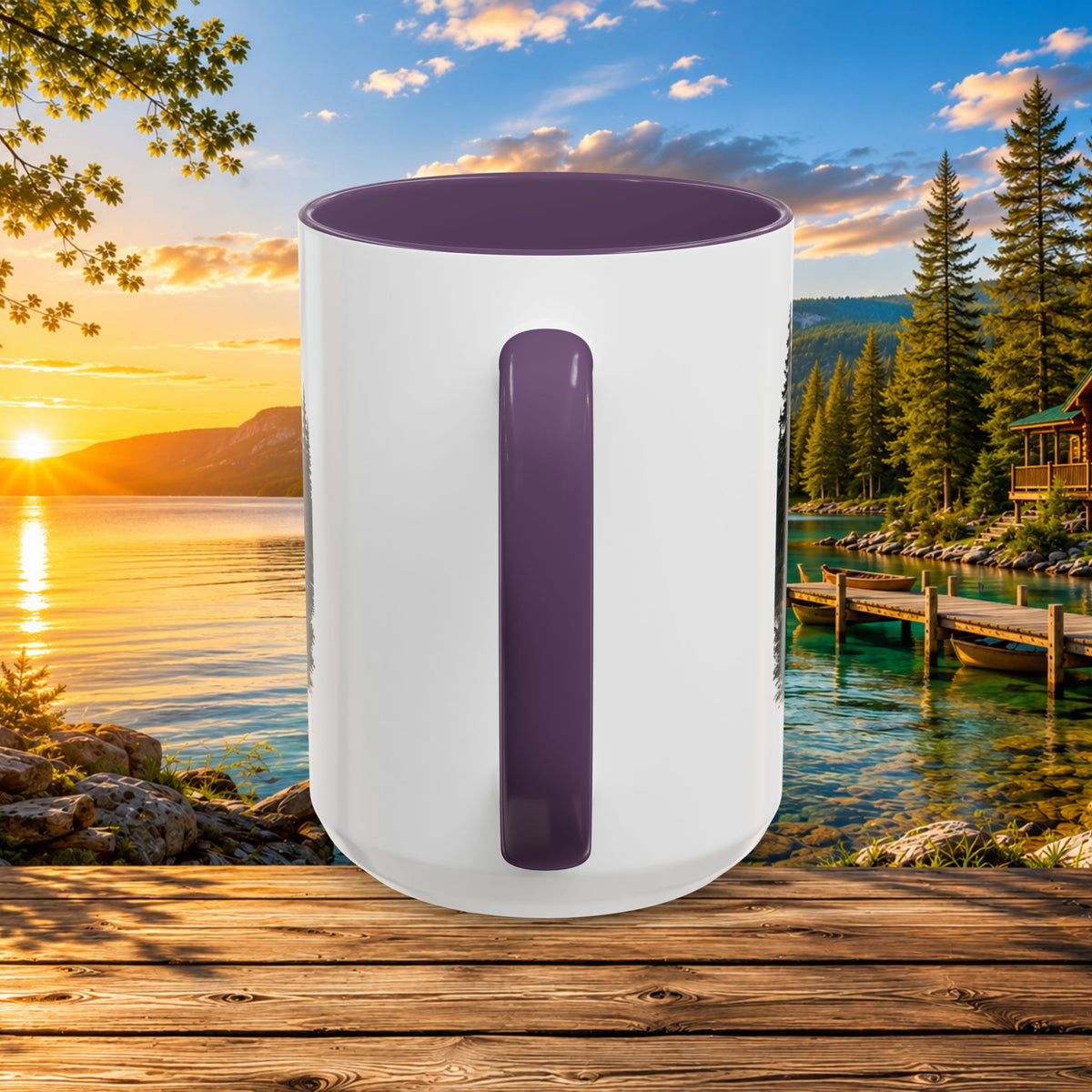 Up North Is My Happy Place Coffee Mug — Northern Michigan Scenic Accent Mug (11/15oz)