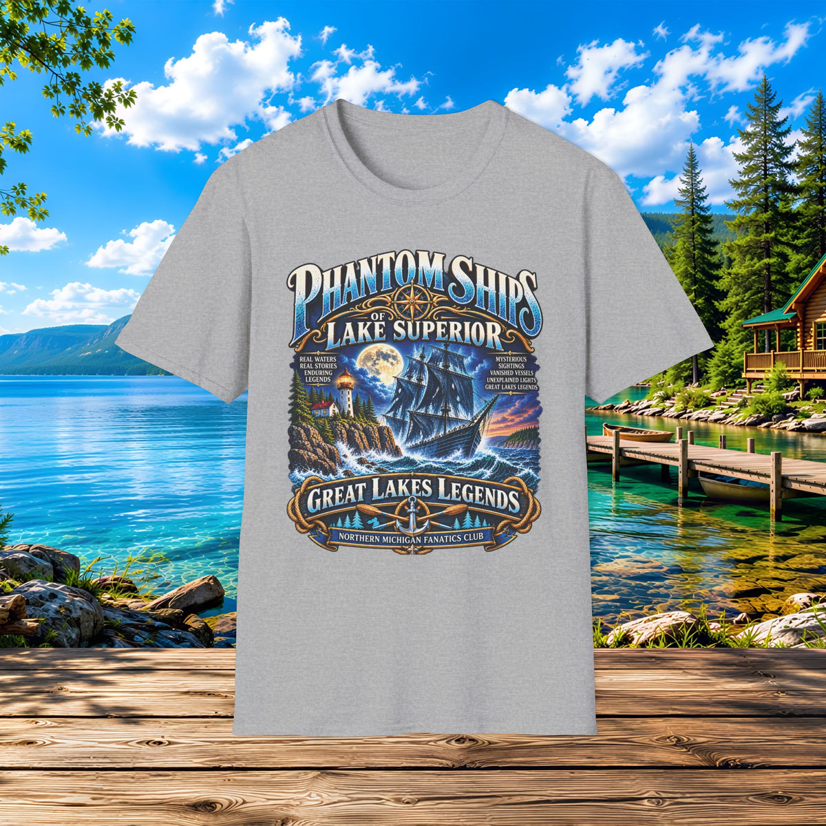 Phantom Ships Lake Superior T-Shirt — Great Lakes Legends Nautical Tee