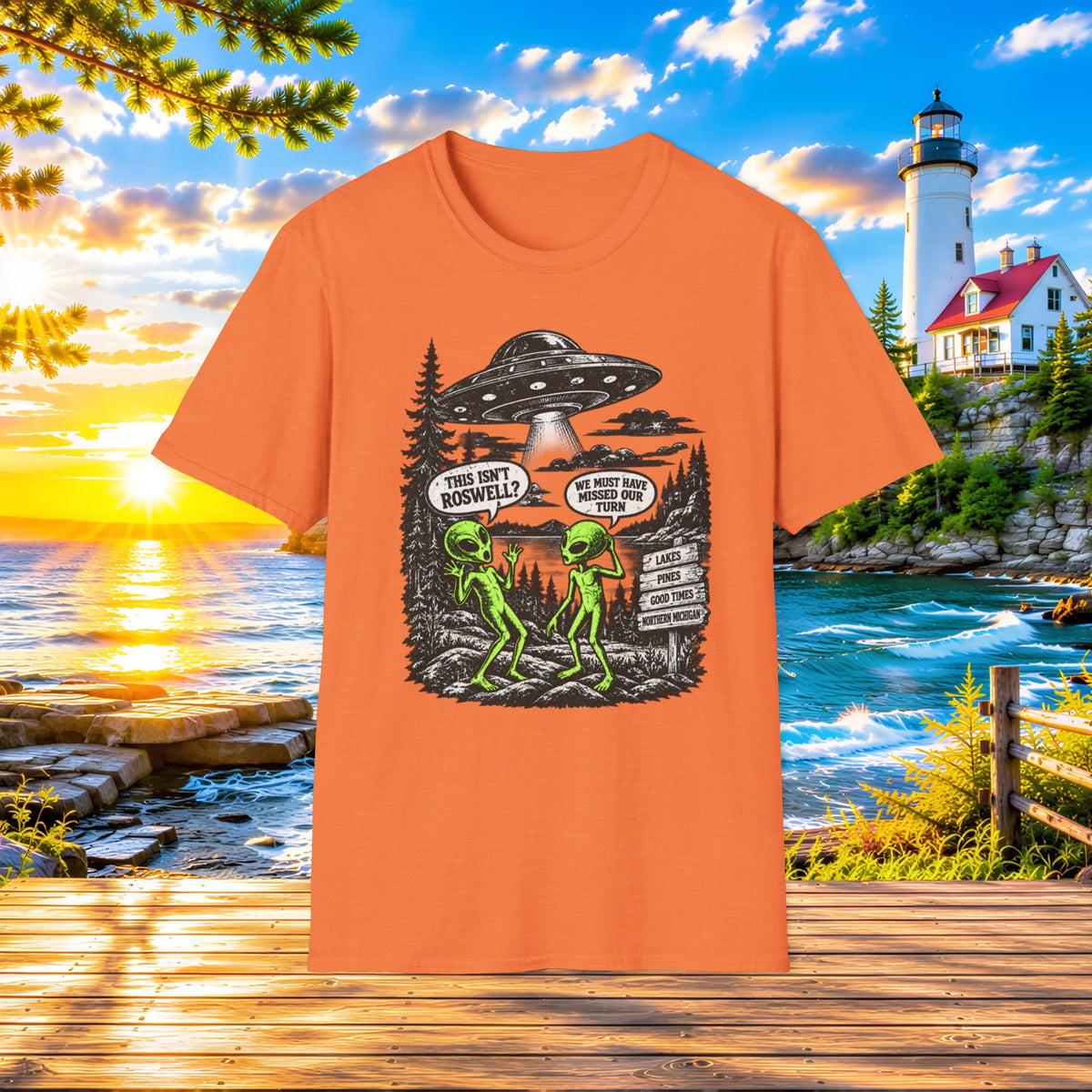 Alien Road Trip T-Shirt — "This Isn't Roswell?" Funny UFO Graphic Tee