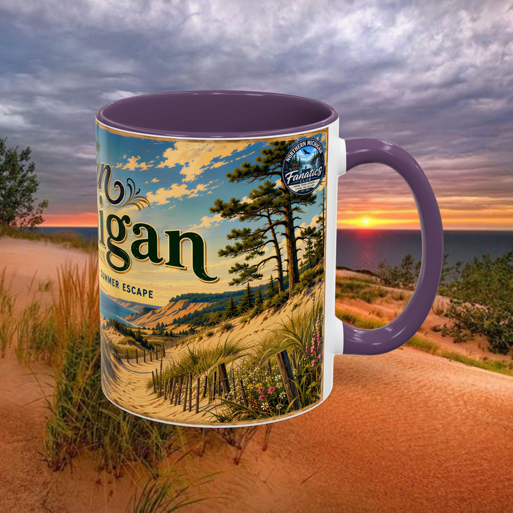 Northern Michigan Coffee Mug — Scenic Dunes Sunset Accent Mug (11/15oz)