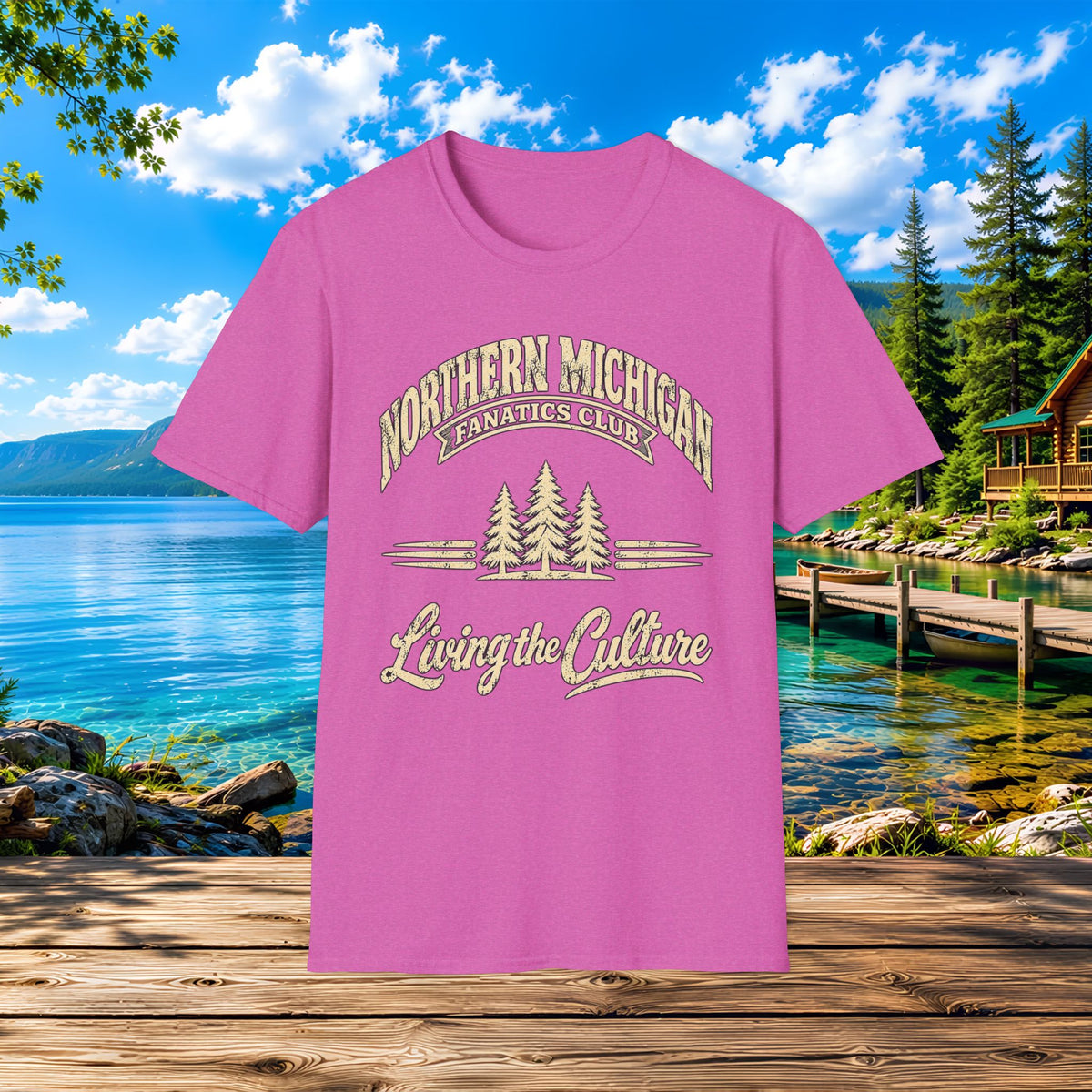 Northern Michigan Lakeside T-Shirt — Living the Culture Cabin Tee