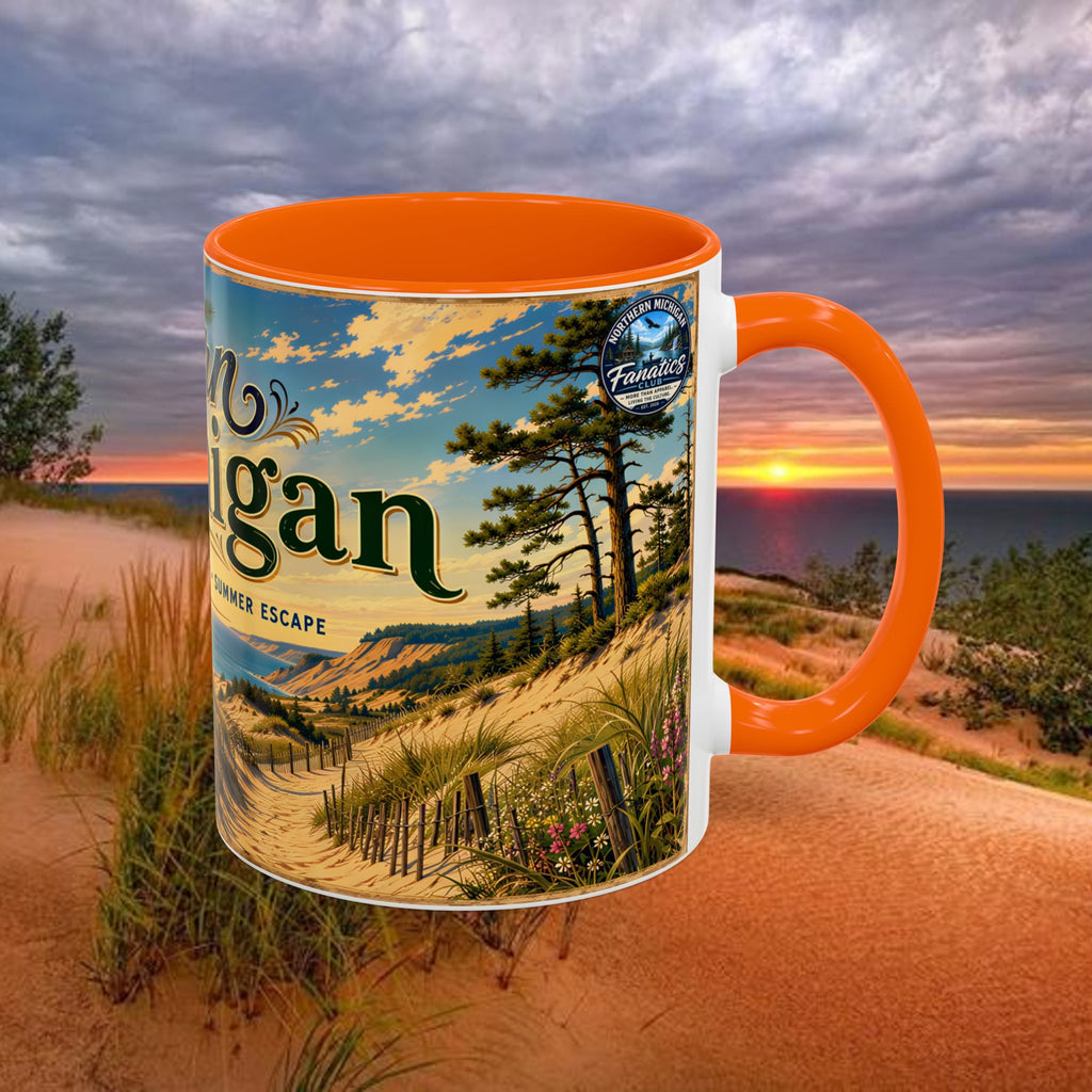 Northern Michigan Coffee Mug — Scenic Dunes Sunset Accent Mug (11/15oz)