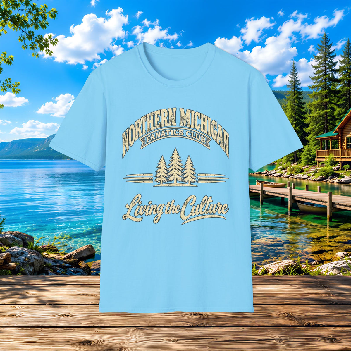 Northern Michigan Lakeside T-Shirt — Living the Culture Cabin Tee