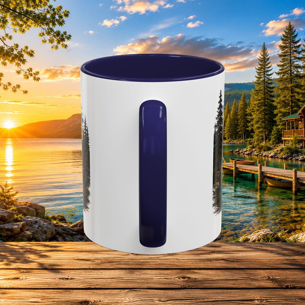 Up North Is My Happy Place Coffee Mug — Northern Michigan Scenic Accent Mug (11/15oz)