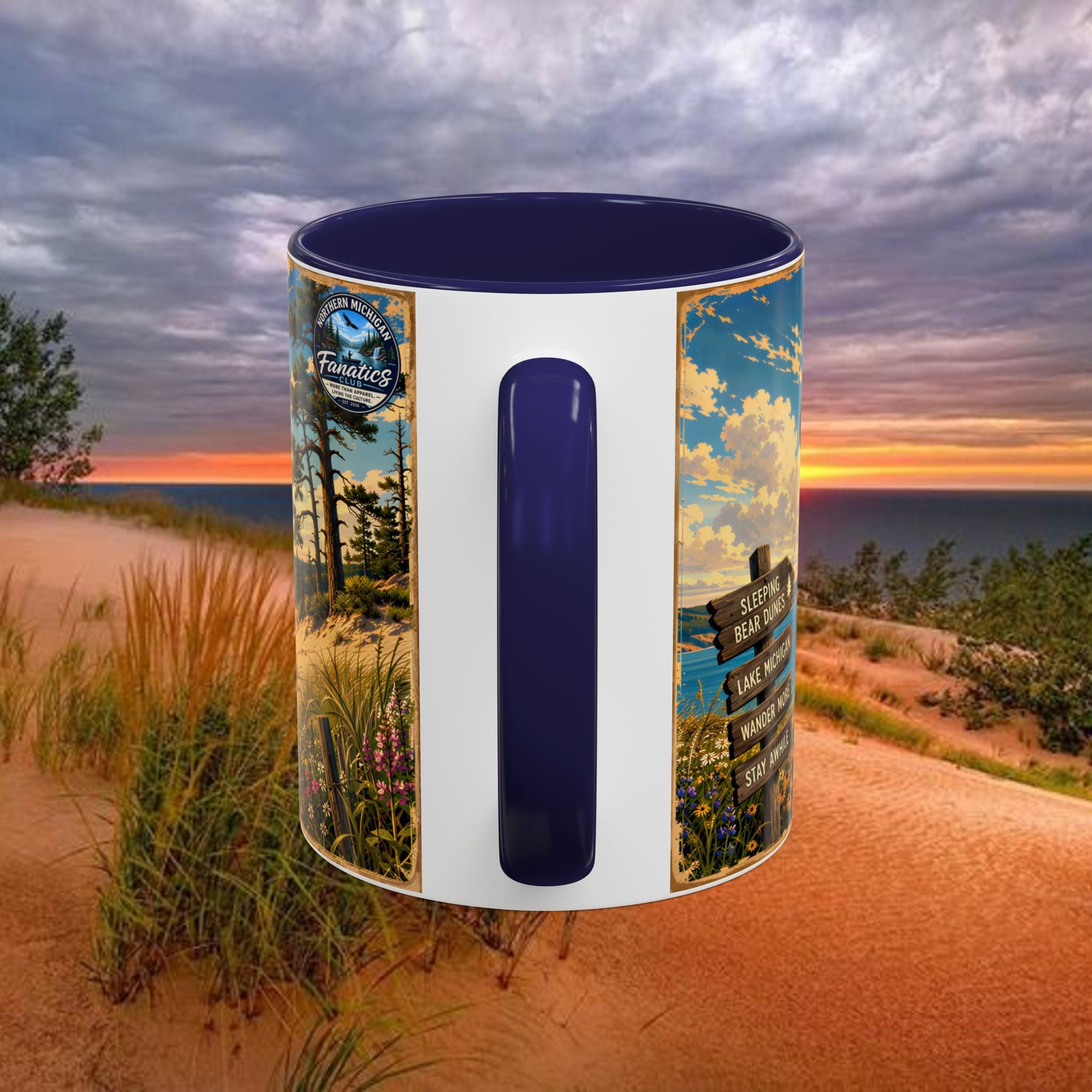 Northern Michigan Coffee Mug — Scenic Dunes Sunset Accent Mug (11/15oz)