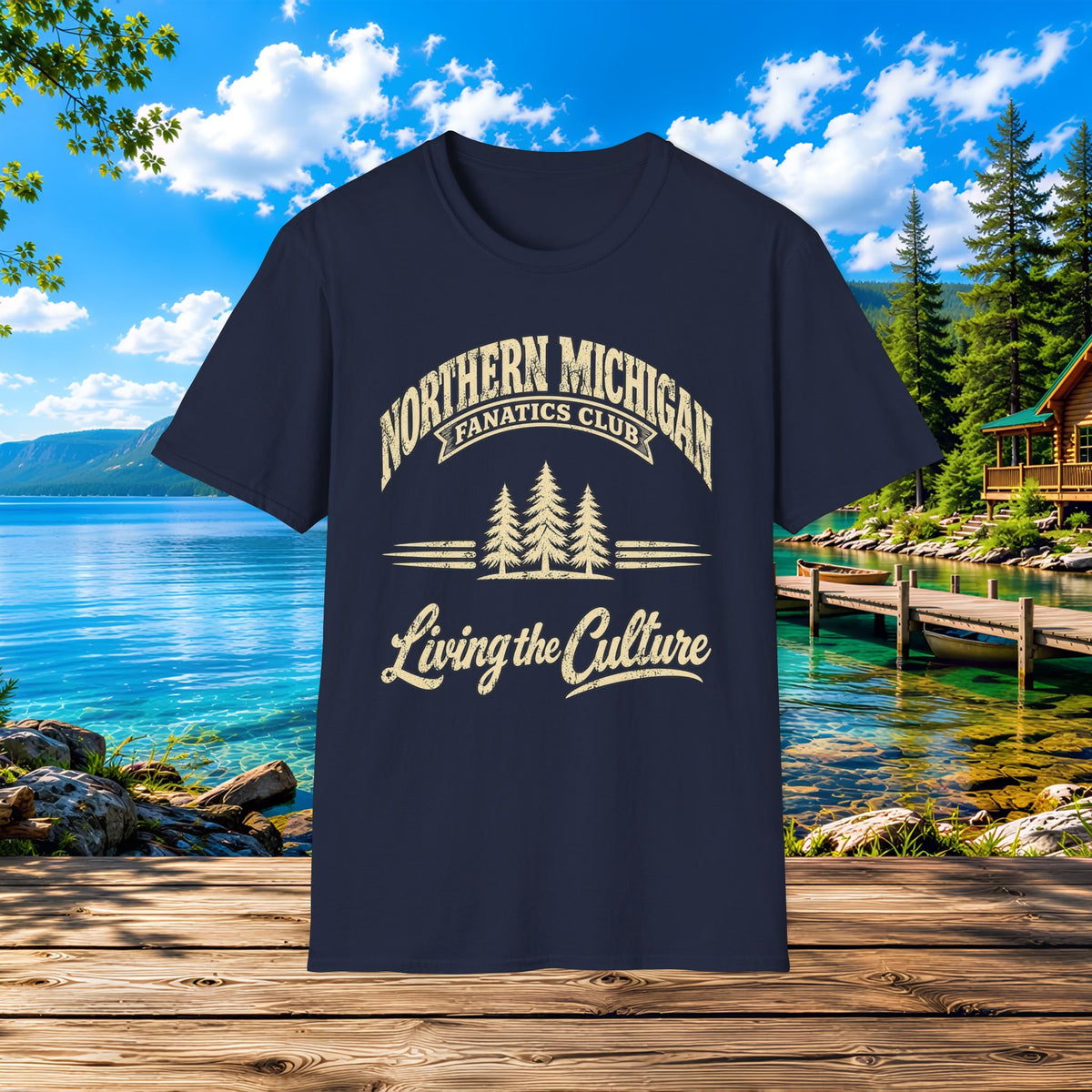 Northern Michigan Lakeside T-Shirt — Living the Culture Cabin Tee