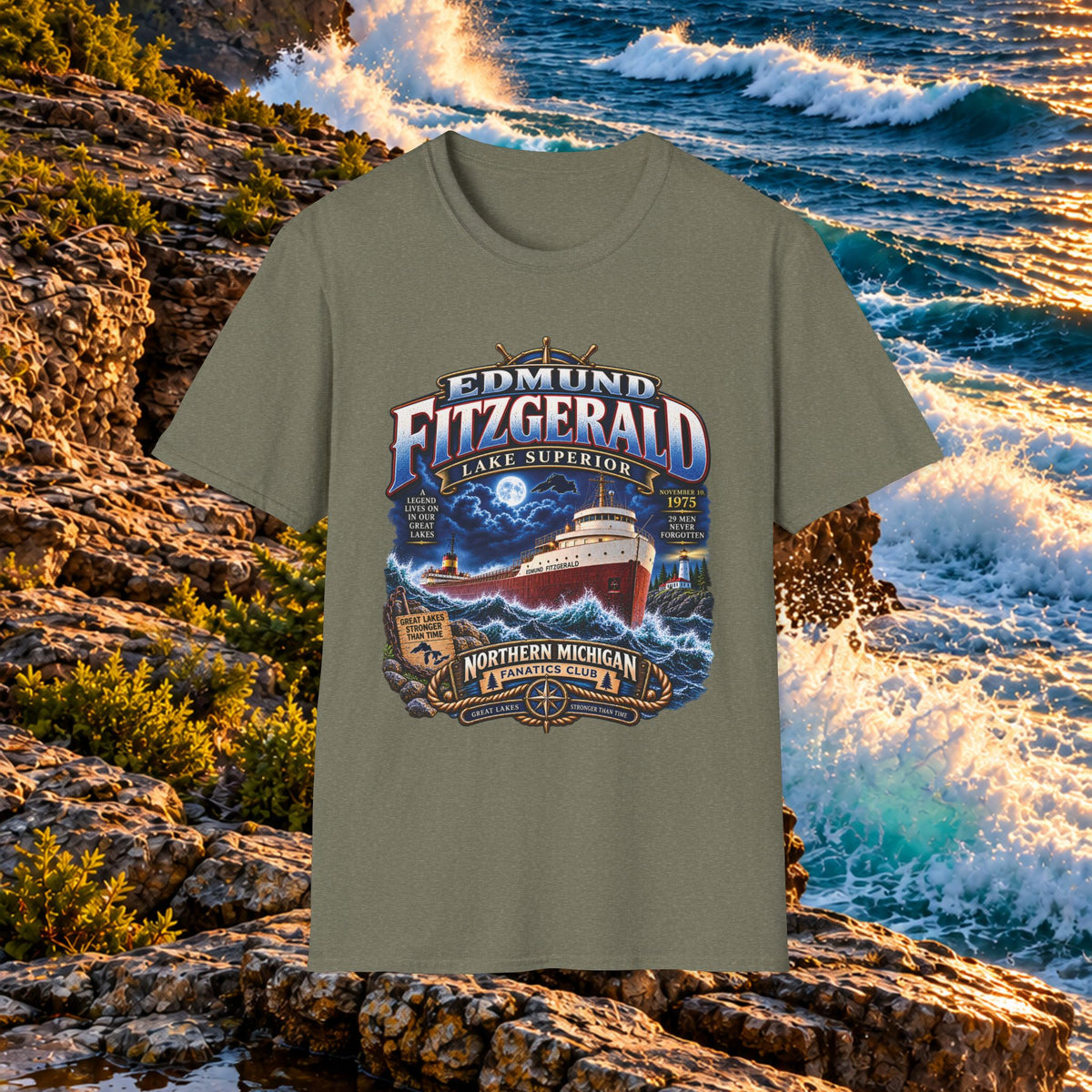 Edmund Fitzgerald Lake Superior T-Shirt — Northern Michigan Shipwreck Tribute