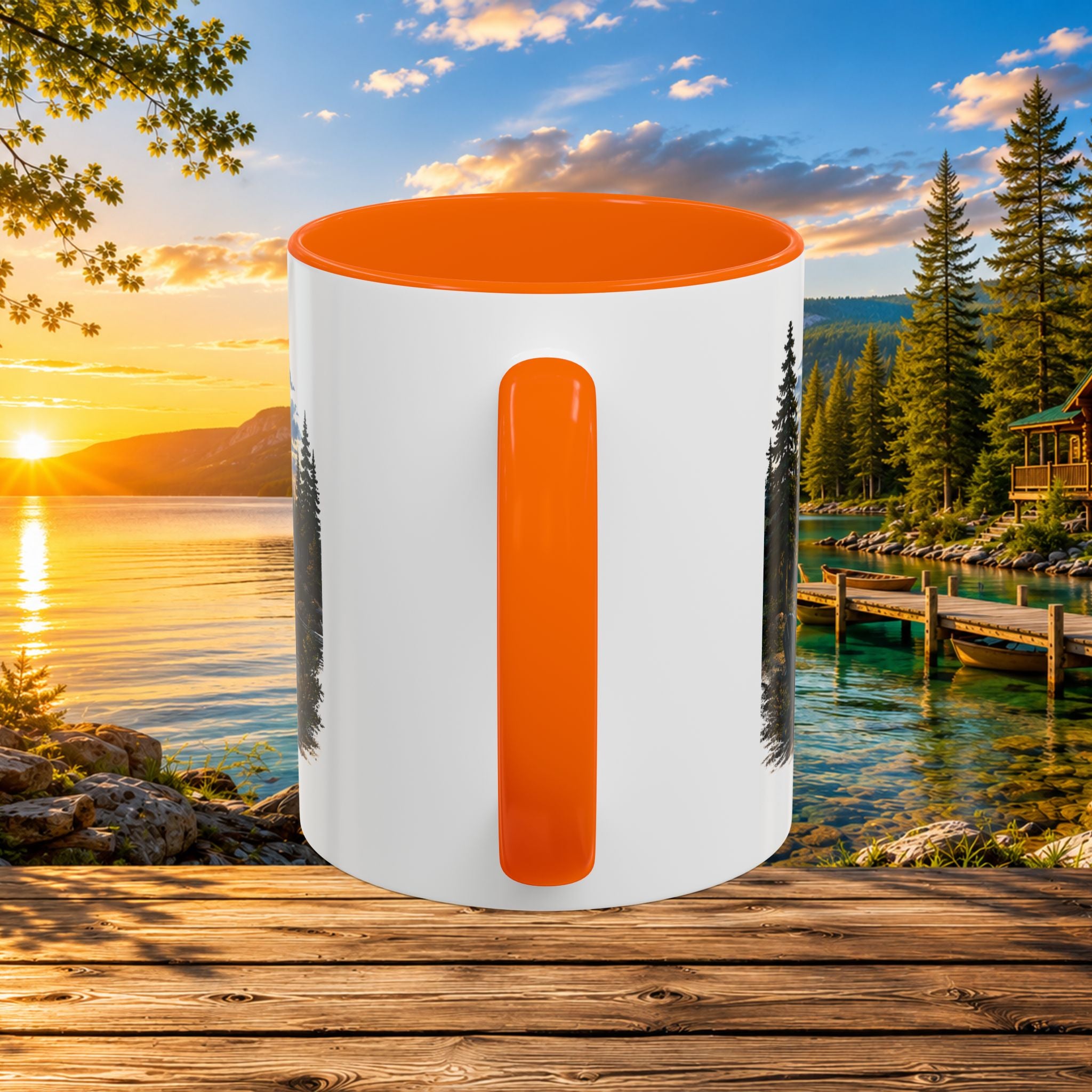 Up North Is My Happy Place Coffee Mug — Northern Michigan Scenic Accent Mug (11/15oz)