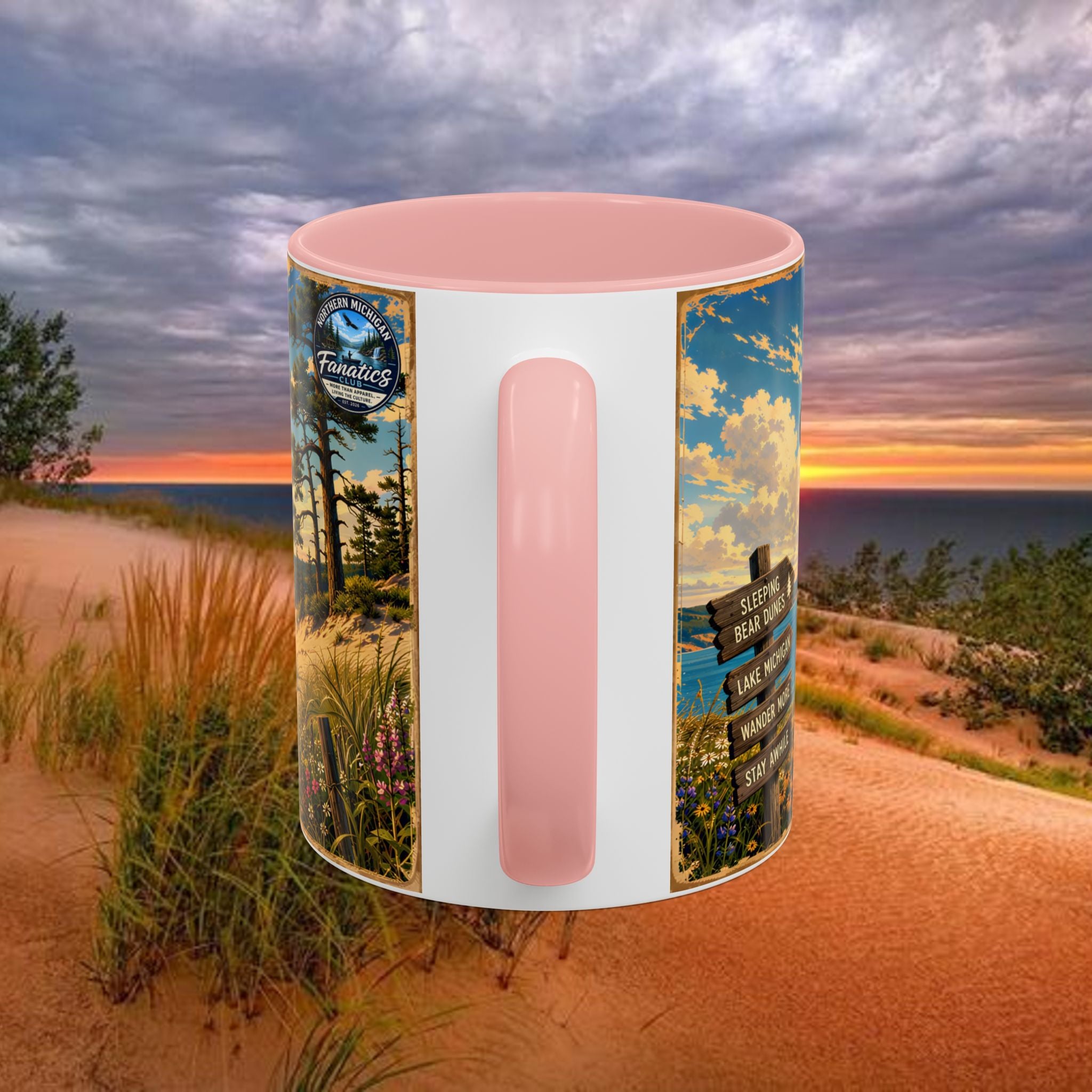 Northern Michigan Coffee Mug — Scenic Dunes Sunset Accent Mug (11/15oz)