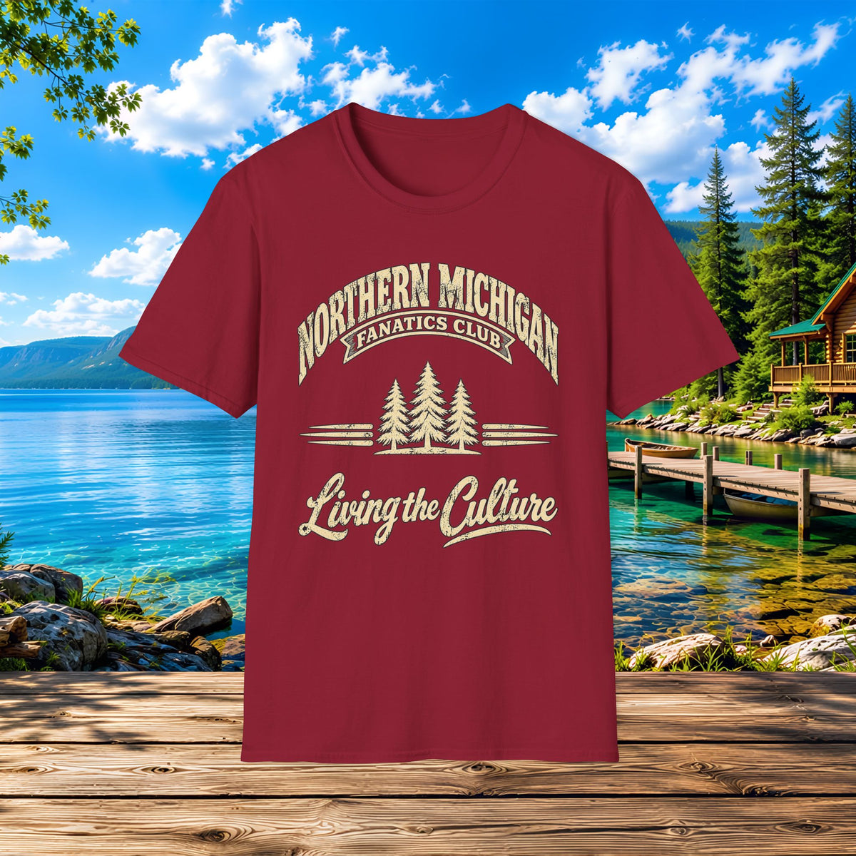 Northern Michigan Lakeside T-Shirt — Living the Culture Cabin Tee