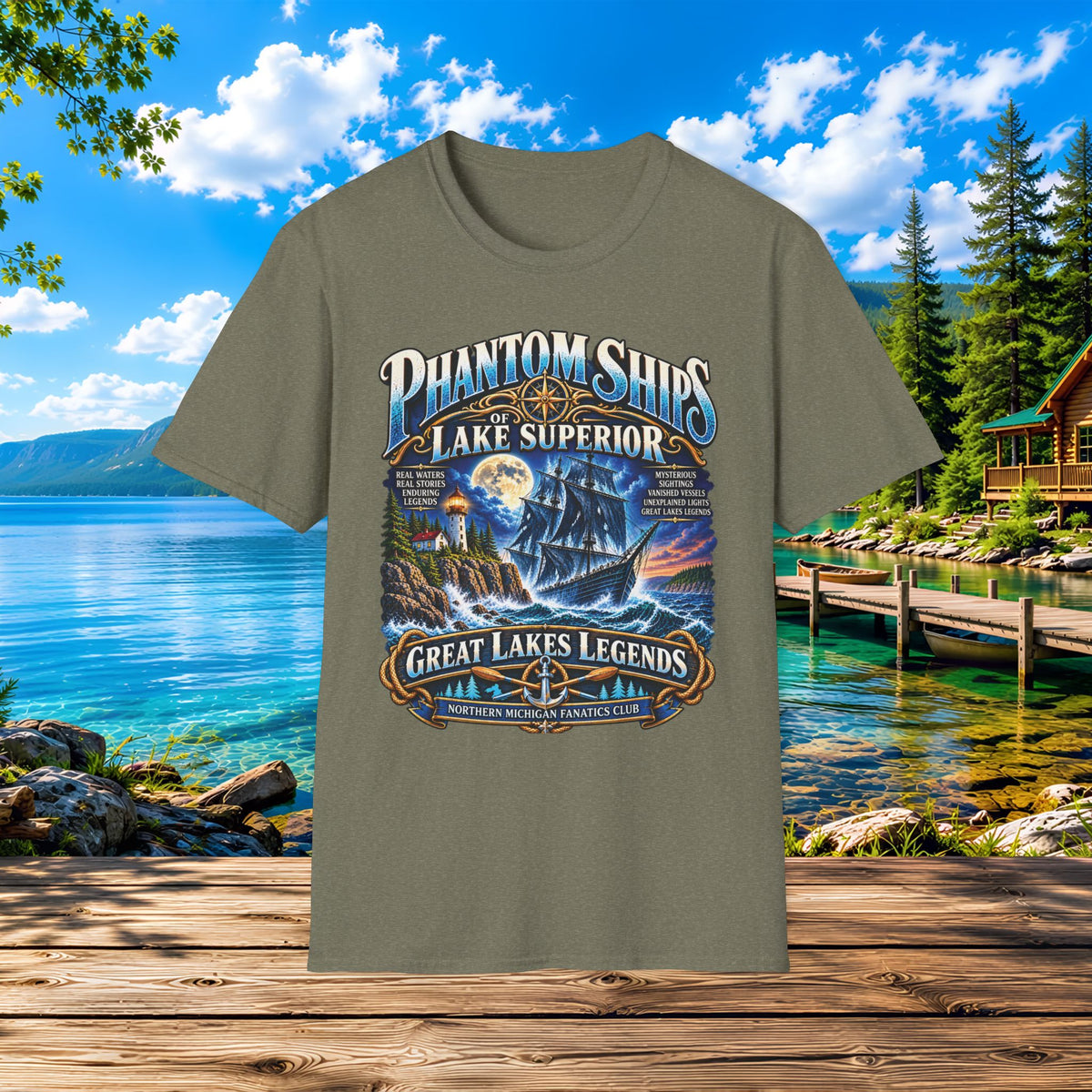 Phantom Ships Lake Superior T-Shirt — Great Lakes Legends Nautical Tee