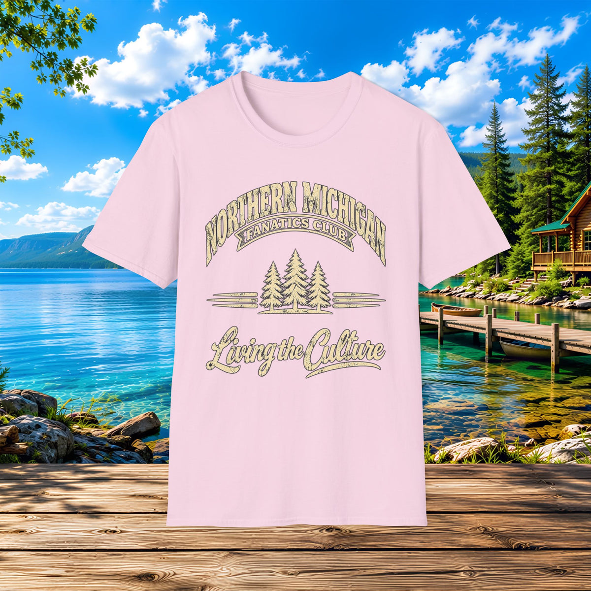 Northern Michigan Lakeside T-Shirt — Living the Culture Cabin Tee