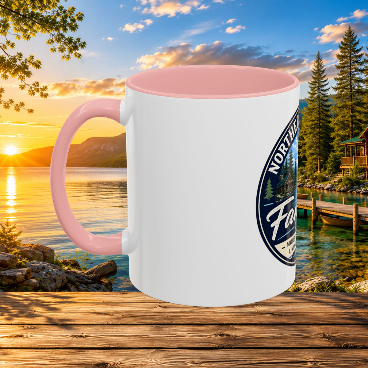 Northern Michigan Fanatics Club Coffee Mug – Scenic Lake Cabin Design (11/15oz)