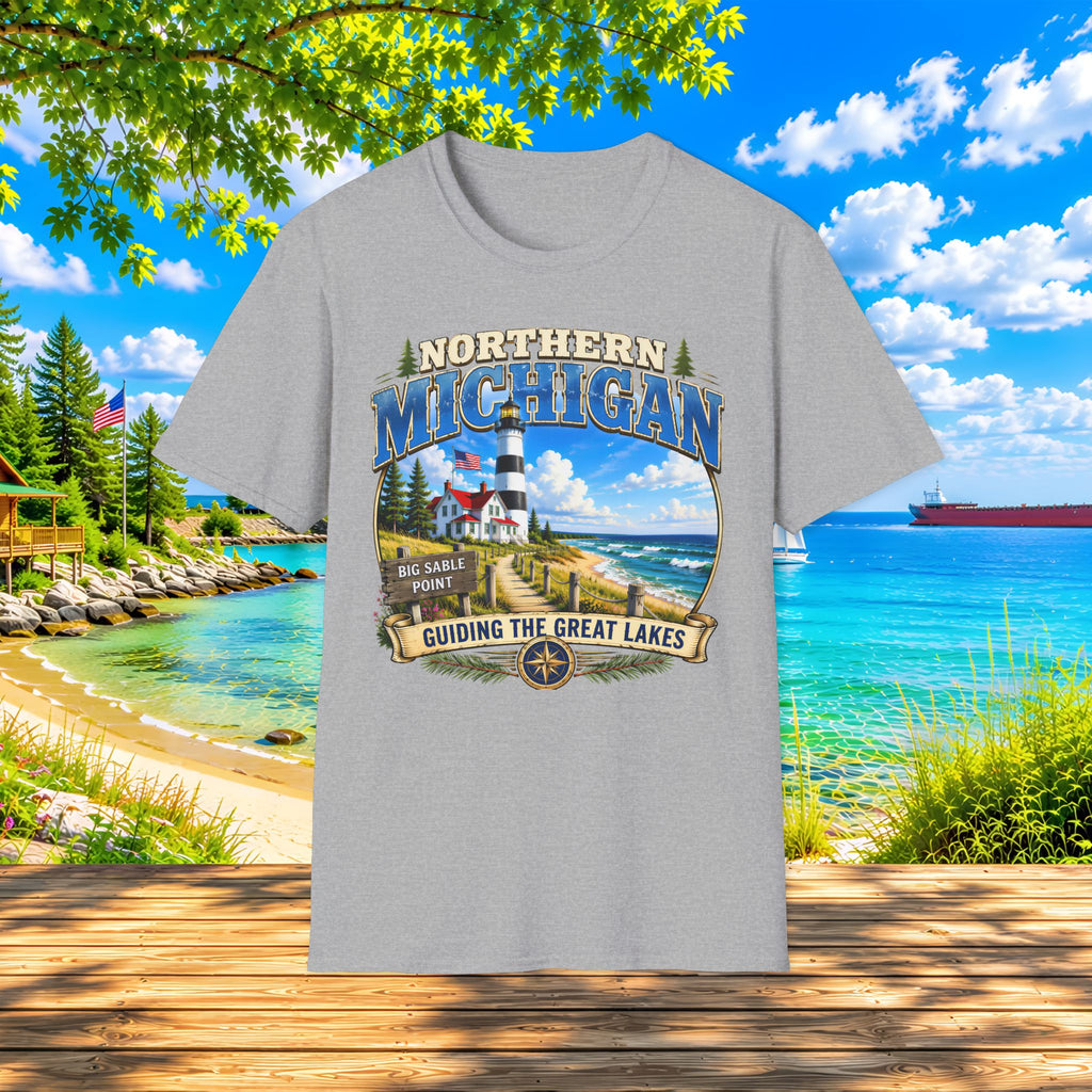 Northern Michigan Lighthouse T-Shirt — Scenic Great Lakes Travel Tee