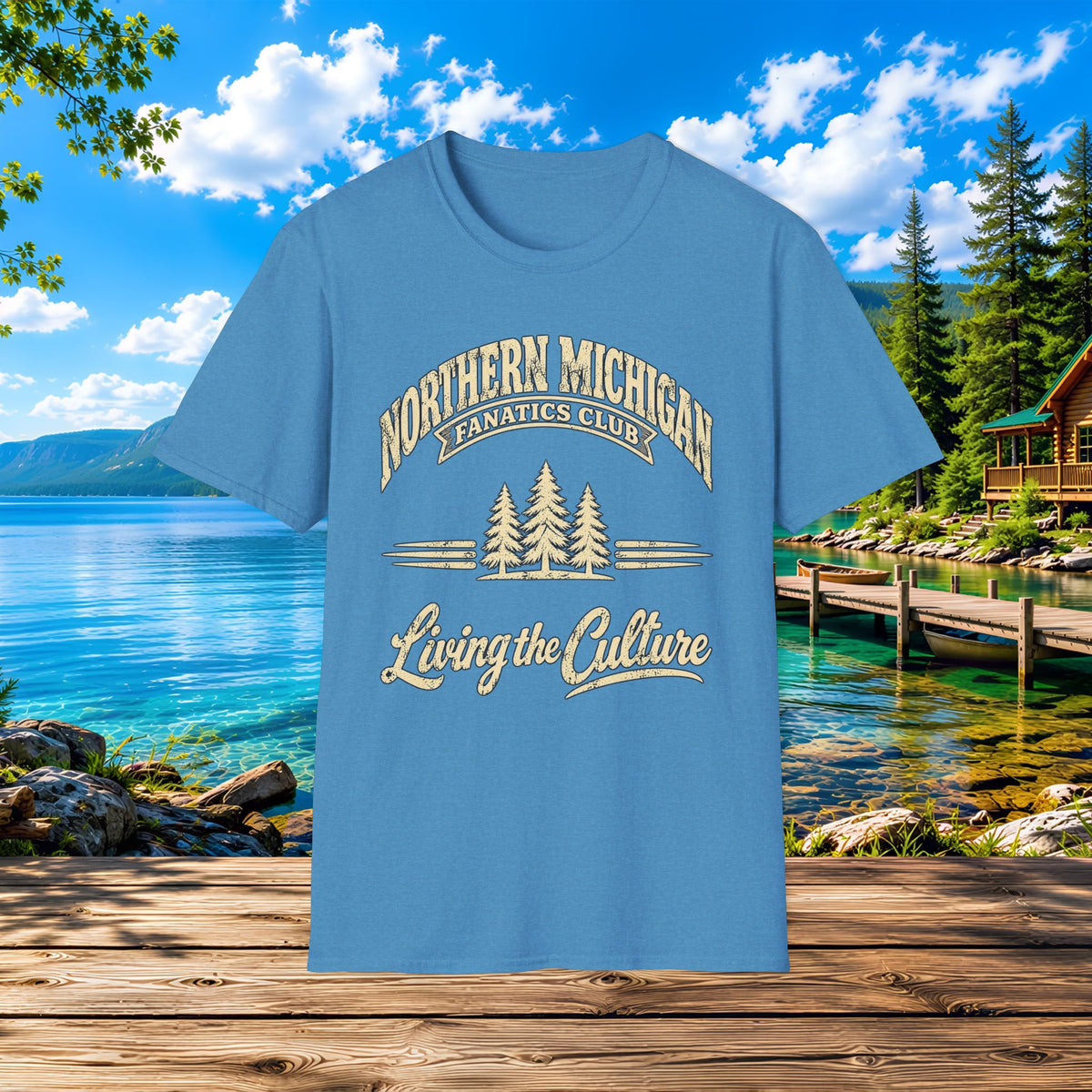 Northern Michigan Lakeside T-Shirt — Living the Culture Cabin Tee