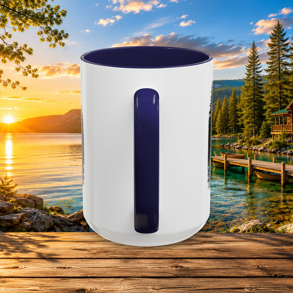 Up North Is My Happy Place Coffee Mug — Northern Michigan Scenic Accent Mug (11/15oz)