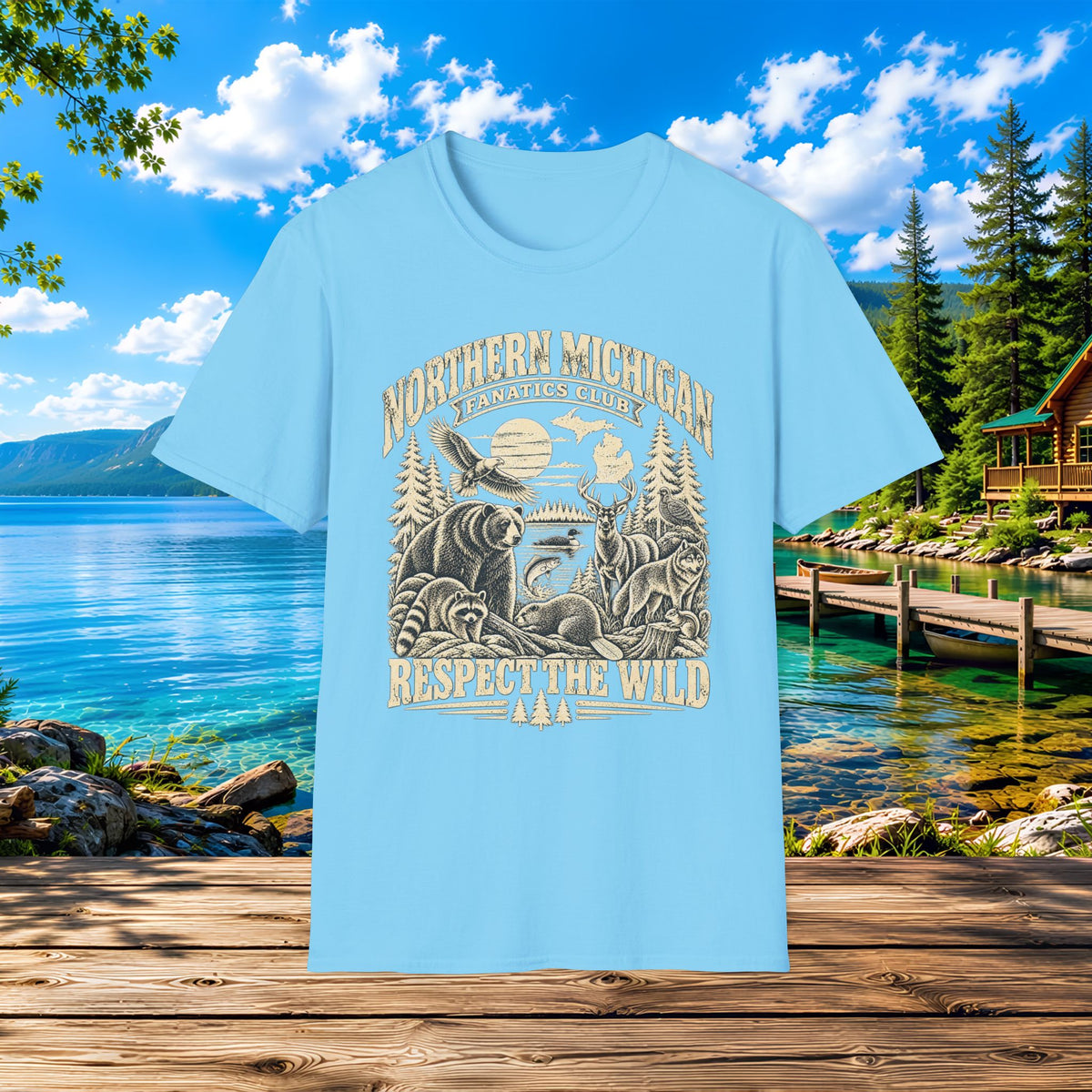 Northern Michigan Wildlife T-Shirt — 'Respect the Wild' Outdoors Tee