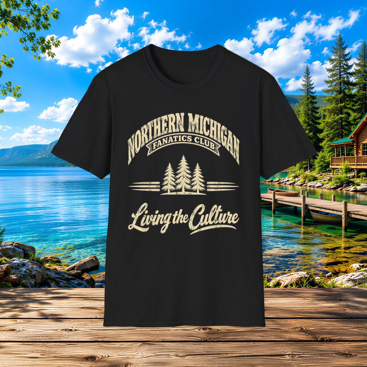 Northern Michigan Lakeside T-Shirt — Living the Culture Cabin Tee