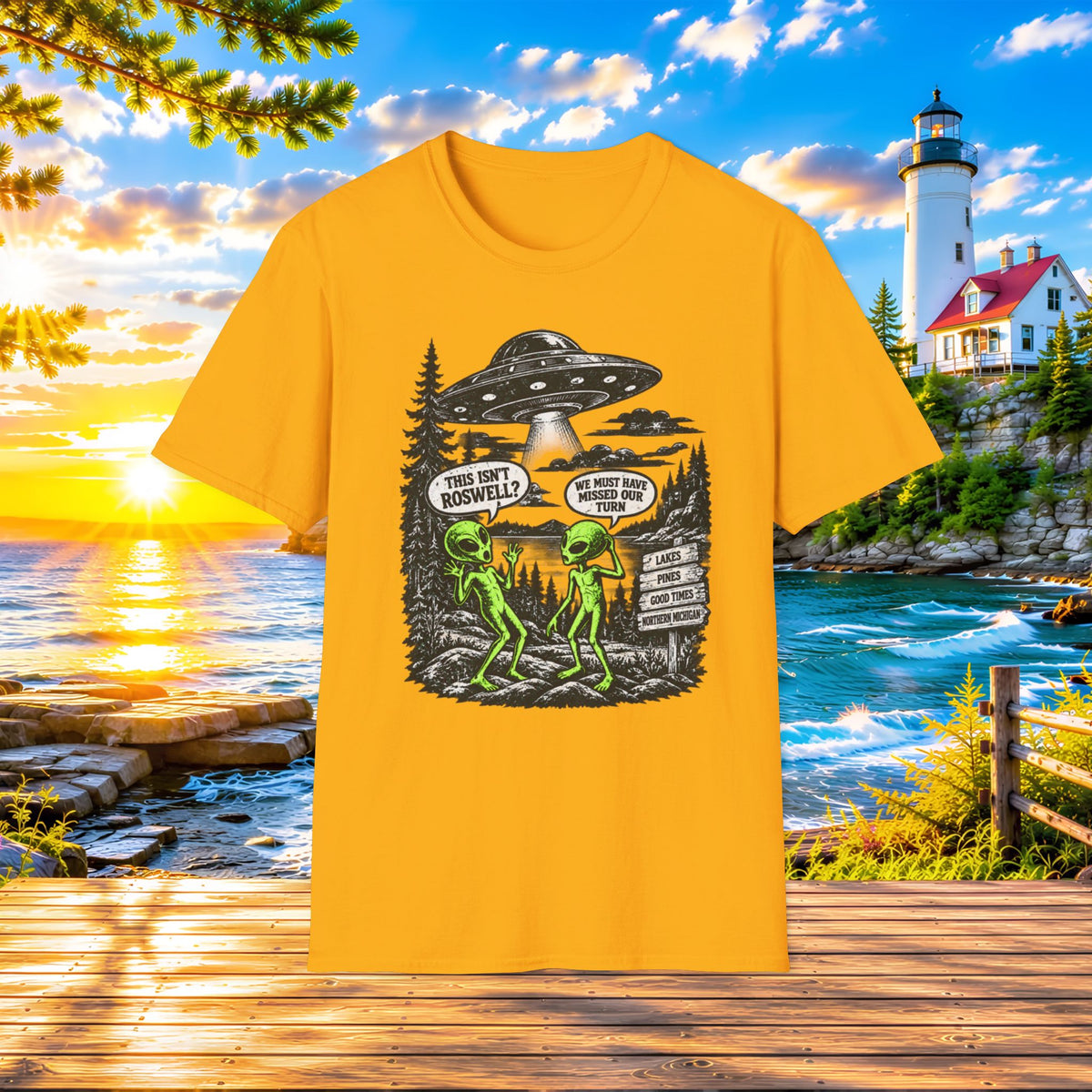 Alien Road Trip T-Shirt — "This Isn't Roswell?" Funny UFO Graphic Tee