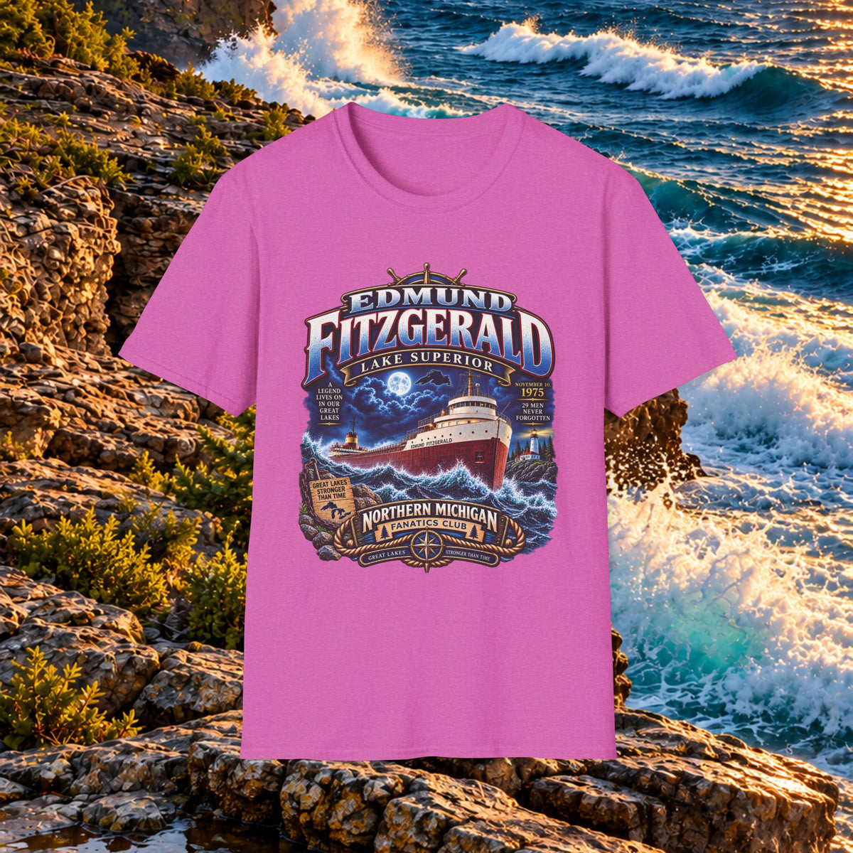 Edmund Fitzgerald Lake Superior T-Shirt — Northern Michigan Shipwreck Tribute