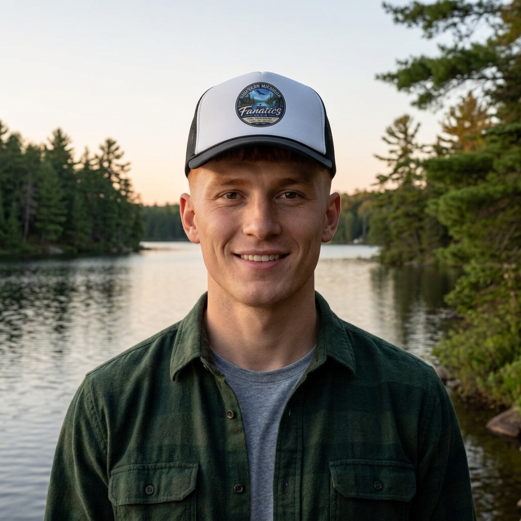 Northern Michigan Fanatics Trucker Cap — Vintage Lakeside Patch Hat