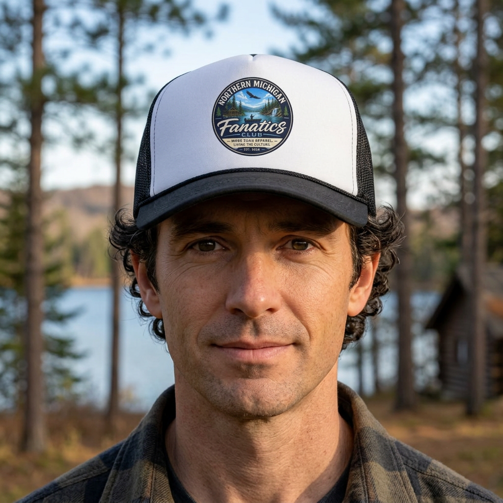 Northern Michigan Fanatics Trucker Cap — Vintage Lakeside Patch Hat