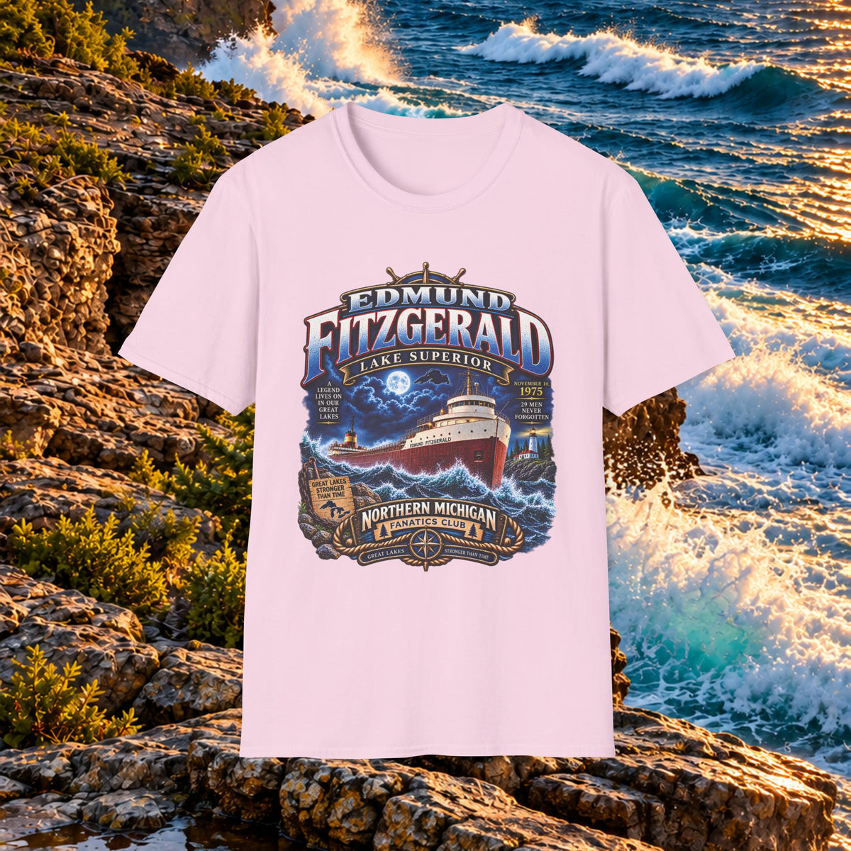 Edmund Fitzgerald Lake Superior T-Shirt — Northern Michigan Shipwreck Tribute