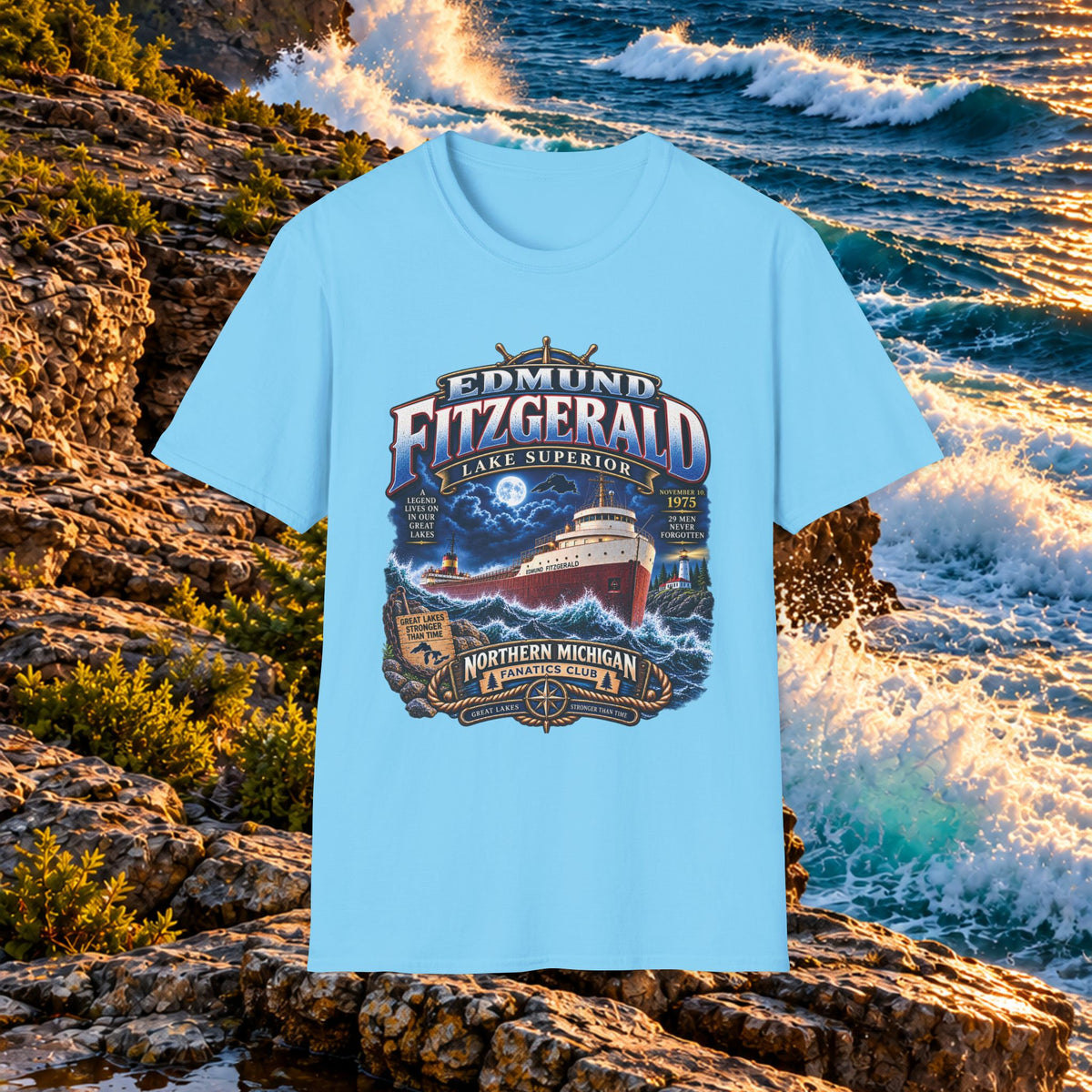 Edmund Fitzgerald Lake Superior T-Shirt — Northern Michigan Shipwreck Tribute