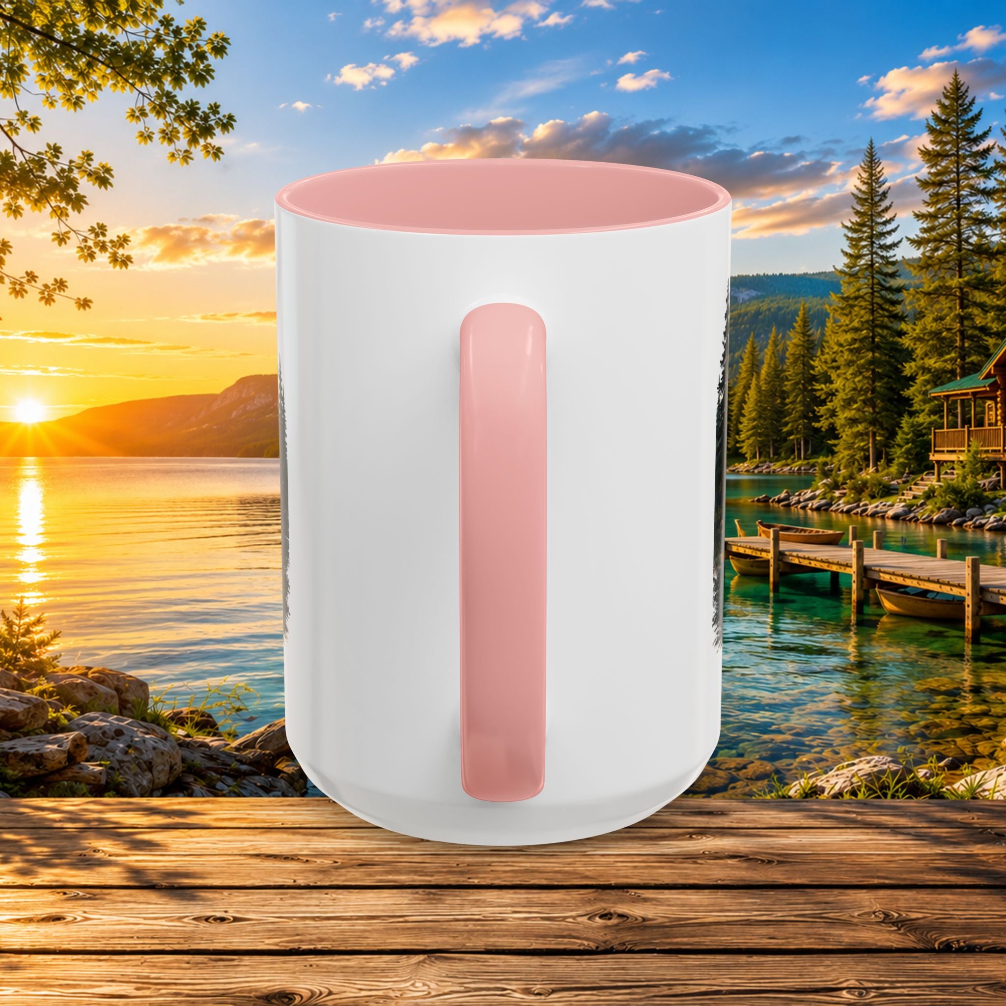 Up North Is My Happy Place Coffee Mug — Northern Michigan Scenic Accent Mug (11/15oz)