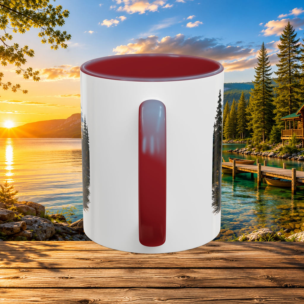 Up North Is My Happy Place Coffee Mug — Northern Michigan Scenic Accent Mug (11/15oz)