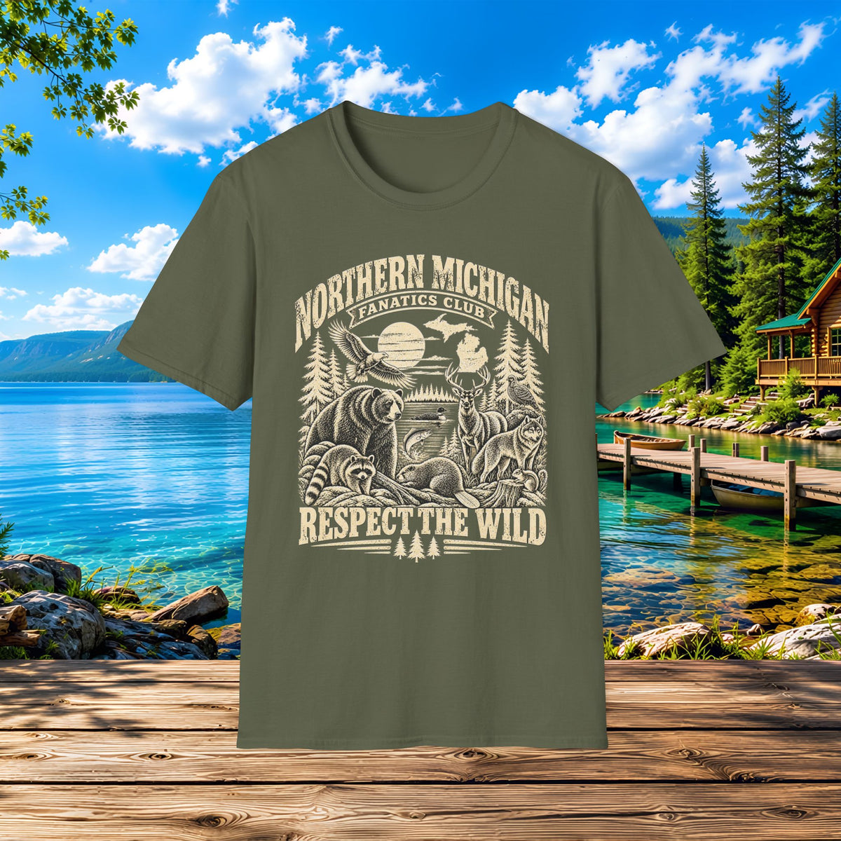 Northern Michigan Wildlife T-Shirt — 'Respect the Wild' Outdoors Tee