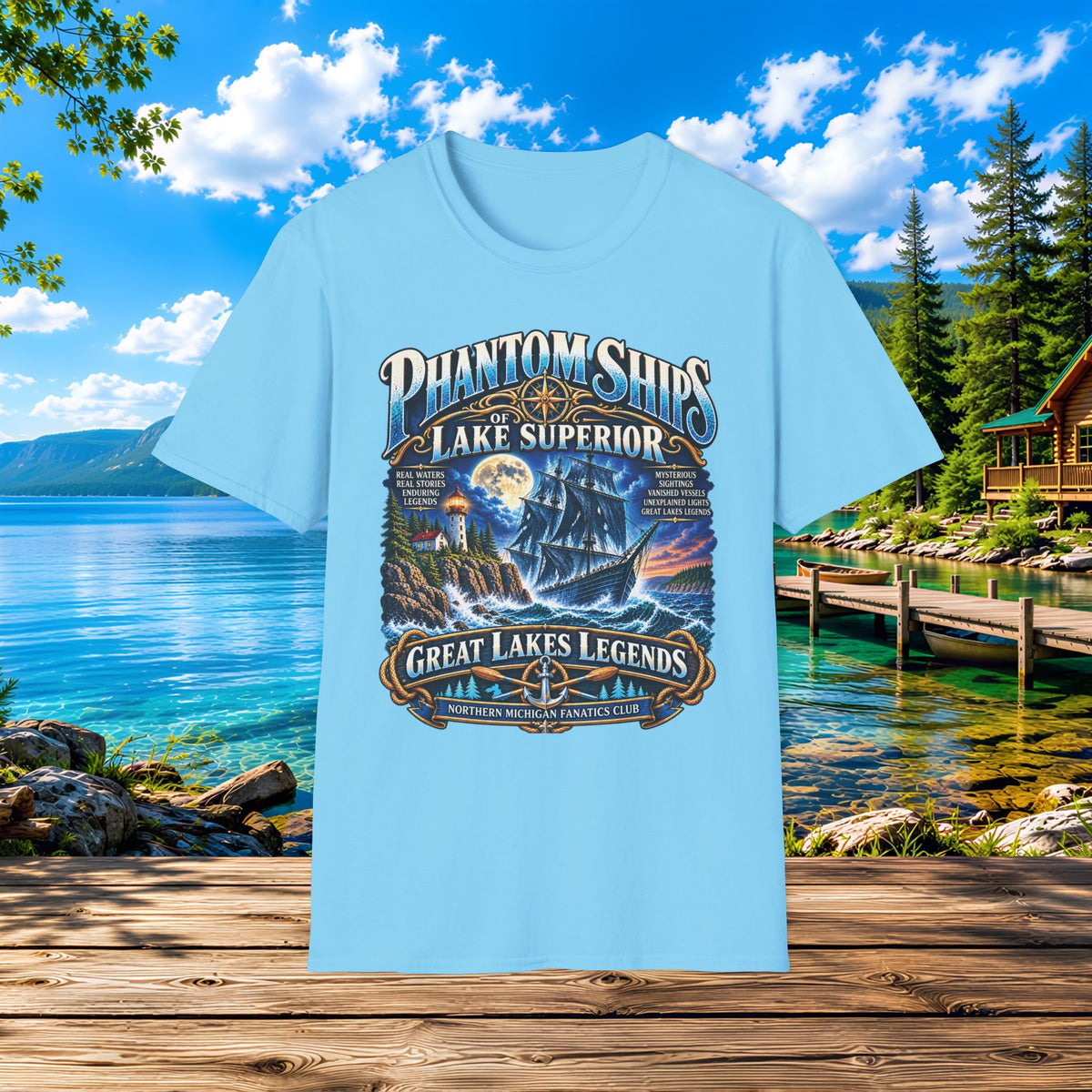 Phantom Ships Lake Superior T-Shirt — Great Lakes Legends Nautical Tee
