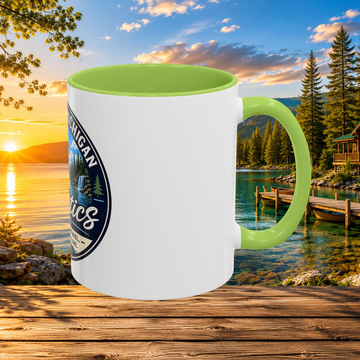 Northern Michigan Fanatics Club Coffee Mug – Scenic Lake Cabin Design (11/15oz)