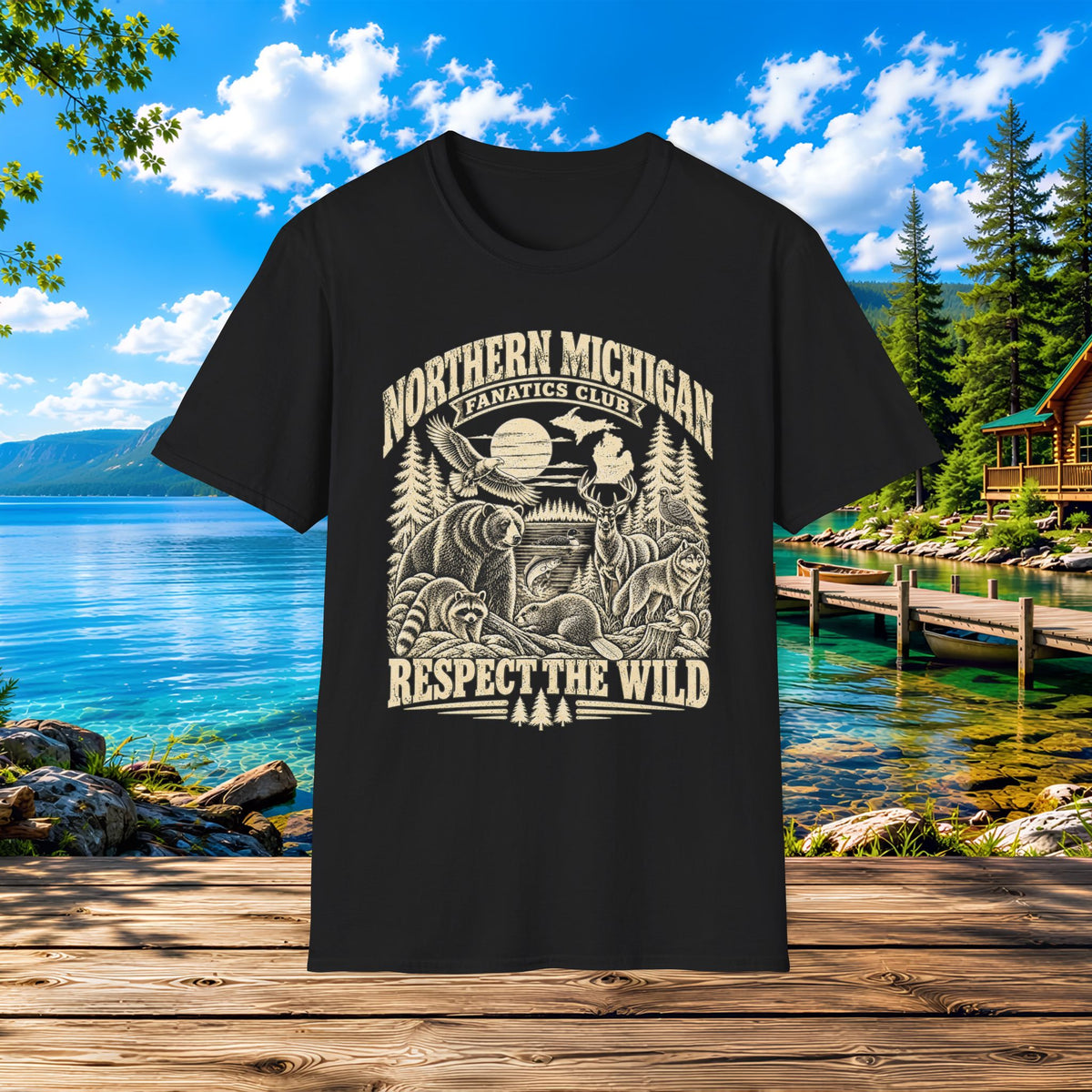 Northern Michigan Wildlife T-Shirt — 'Respect the Wild' Outdoors Tee