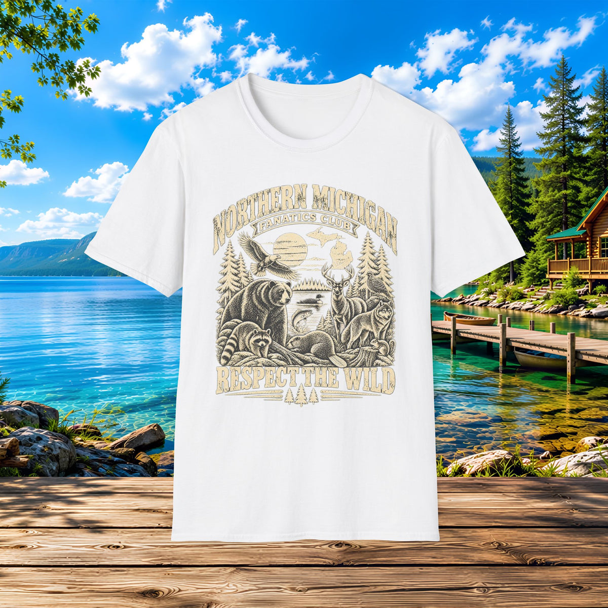 Northern Michigan Wildlife T-Shirt — 'Respect the Wild' Outdoors Tee